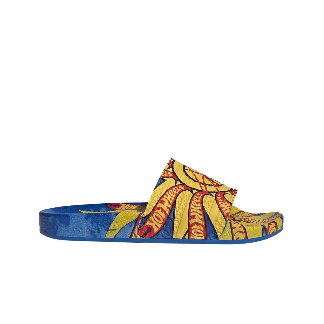 아디다스 x 션 우더스푼 x 핫 휠 아딜렛 슬라이드 블루 버드 볼드 골드(Adidas x Sean Wotherspoon x Hot Wheels Adilette Slides Blue Bird Bold Gold)