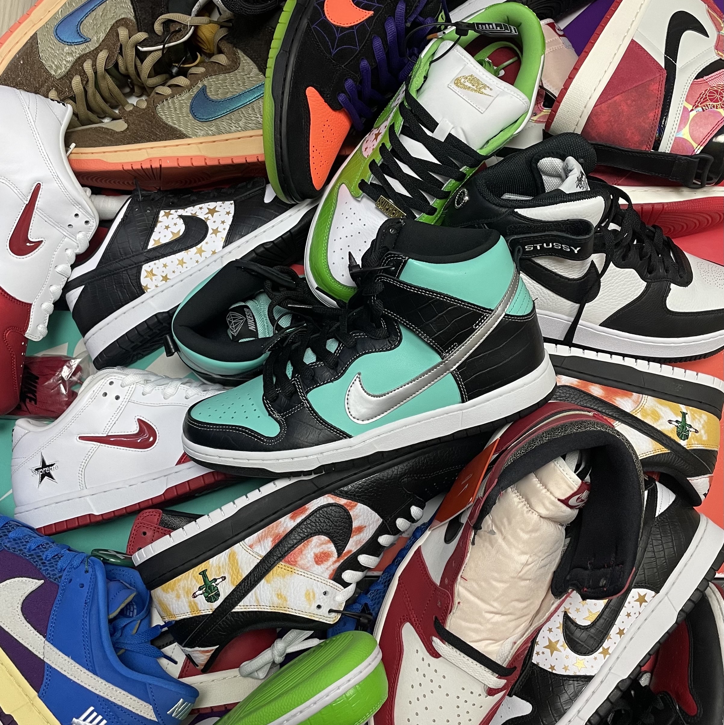 Nike x Diamond Supply Co. SB Dunk High Tiffany 착용 스타일