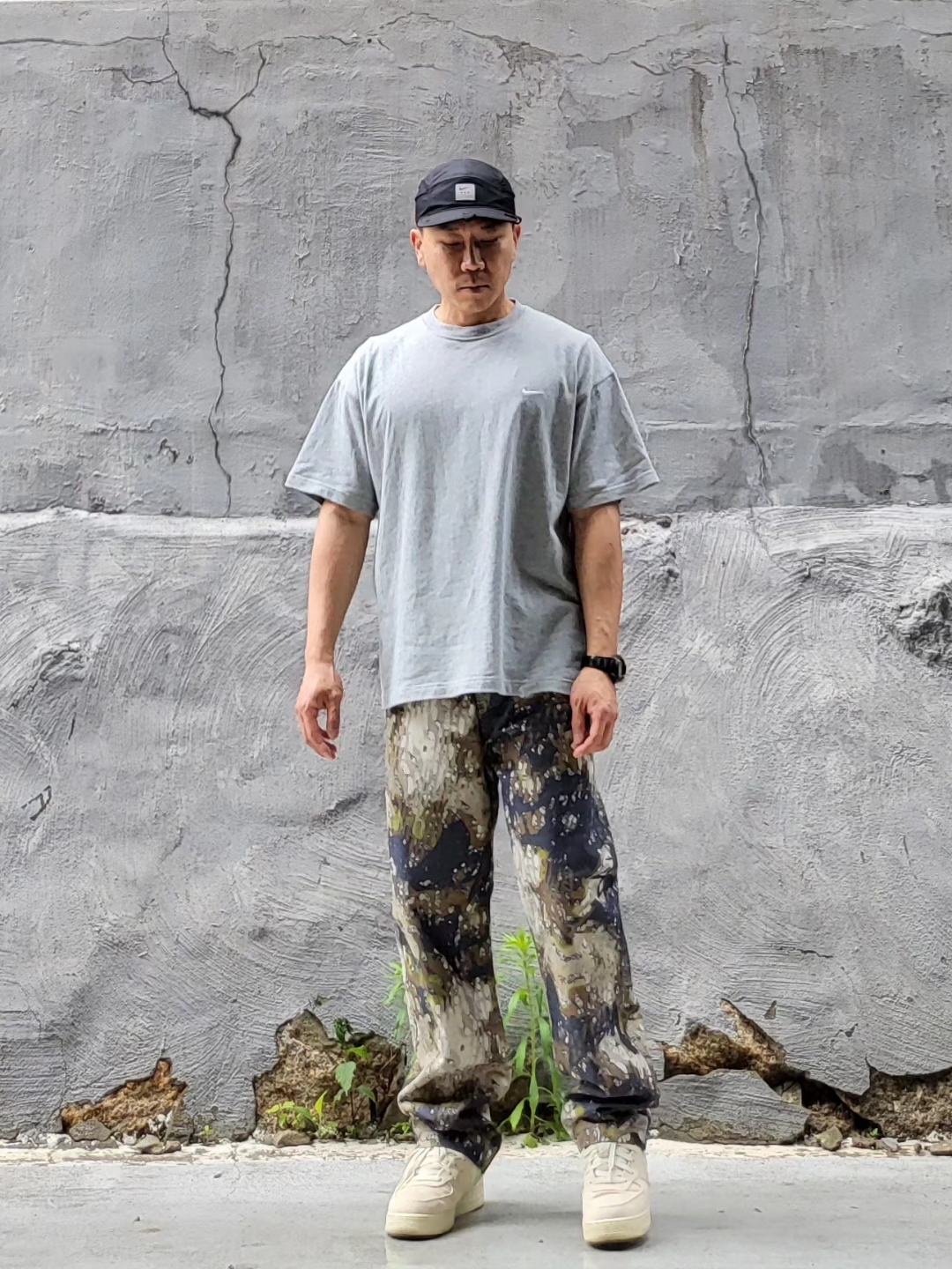 Nike x Matthew M Williams NRG AW84 Cap Black, Nike NRG Solo Swoosh T-Shirt Dark Grey Heather - Asia 착용 스타일 - 2