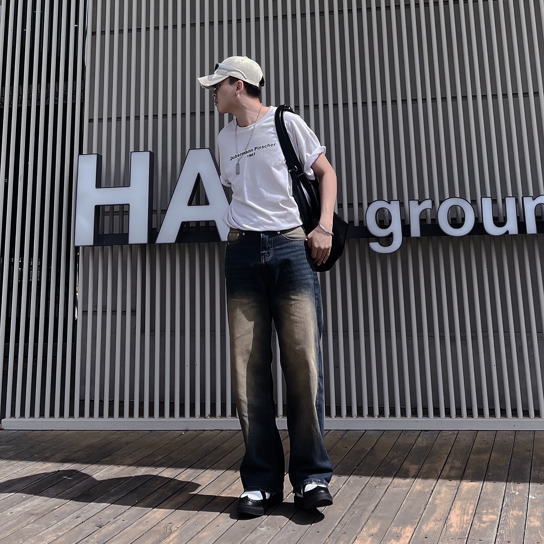 Nike x Peaceminusone Kwondo1 Black and White 착용 스타일 - 1