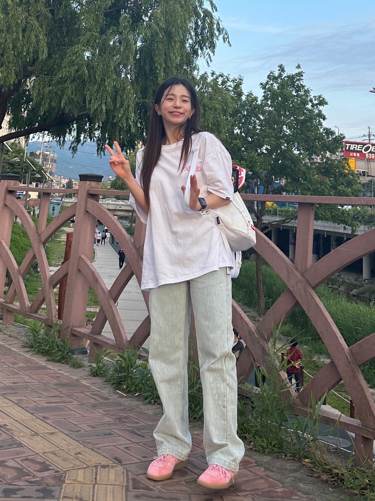 Adidas Bermuda Glow Pink, Supreme Mesh Small Backpack White - 23SS 착용 스타일
