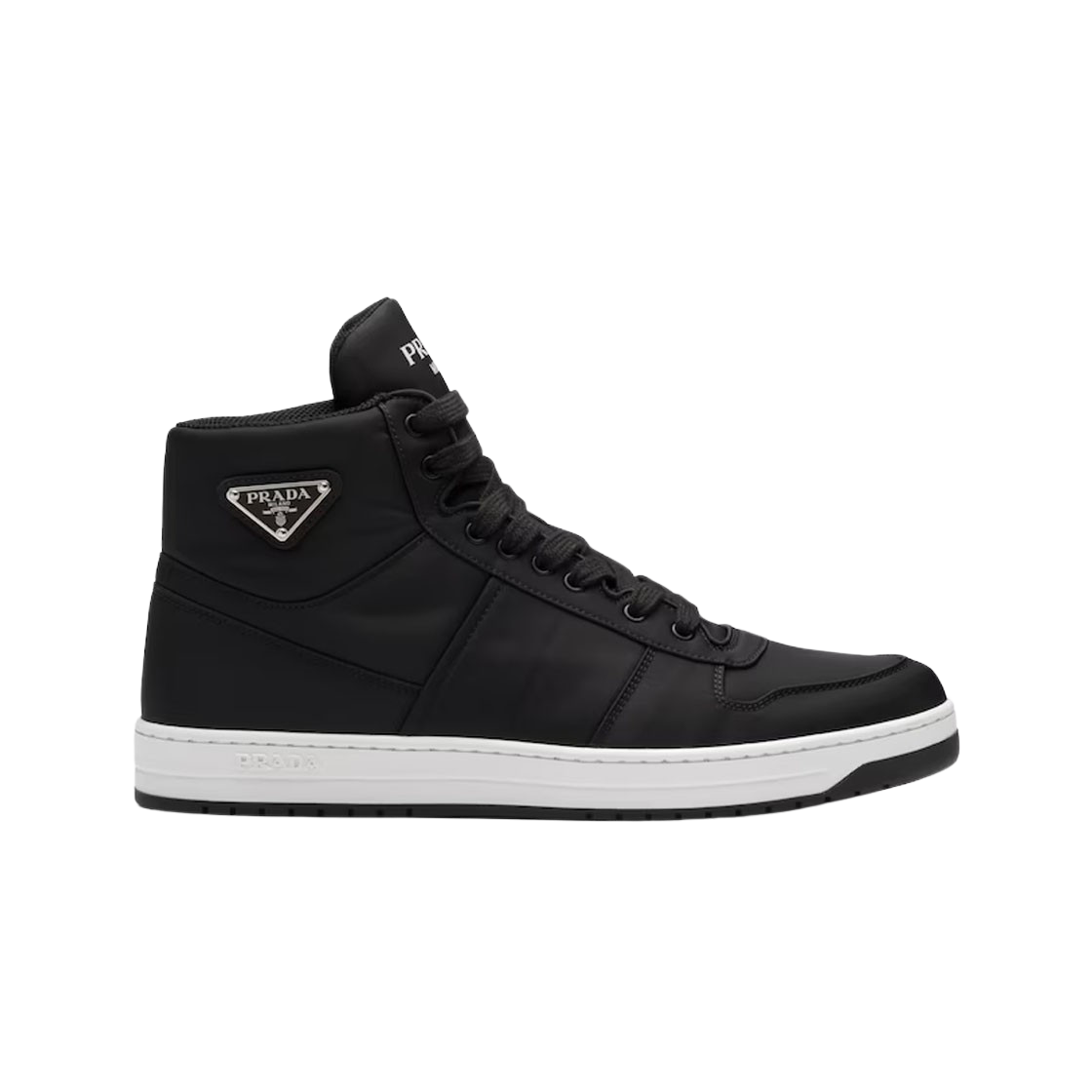 Prada Re-Nylon Gabardine High-Top Sneakers Black 상세 이미지 1