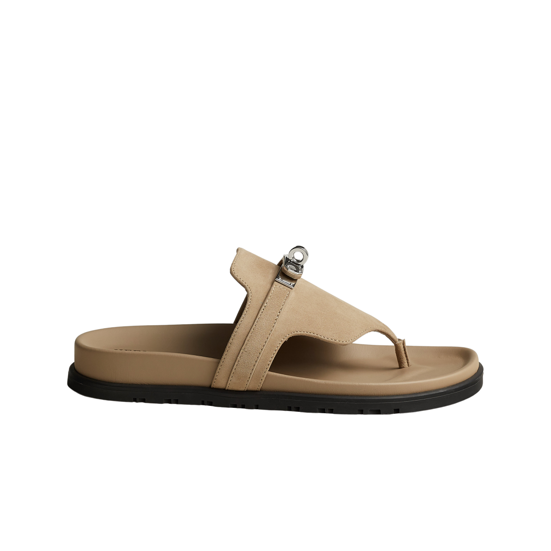 (W) 에르메스 엠파이어 샌들 스웨이드 고트스킨 & 팔라듐 하드웨어 베쥬 아흐질((W) Hermes Empire Sandal Suede Goatskin & Palladium Beige Argile)