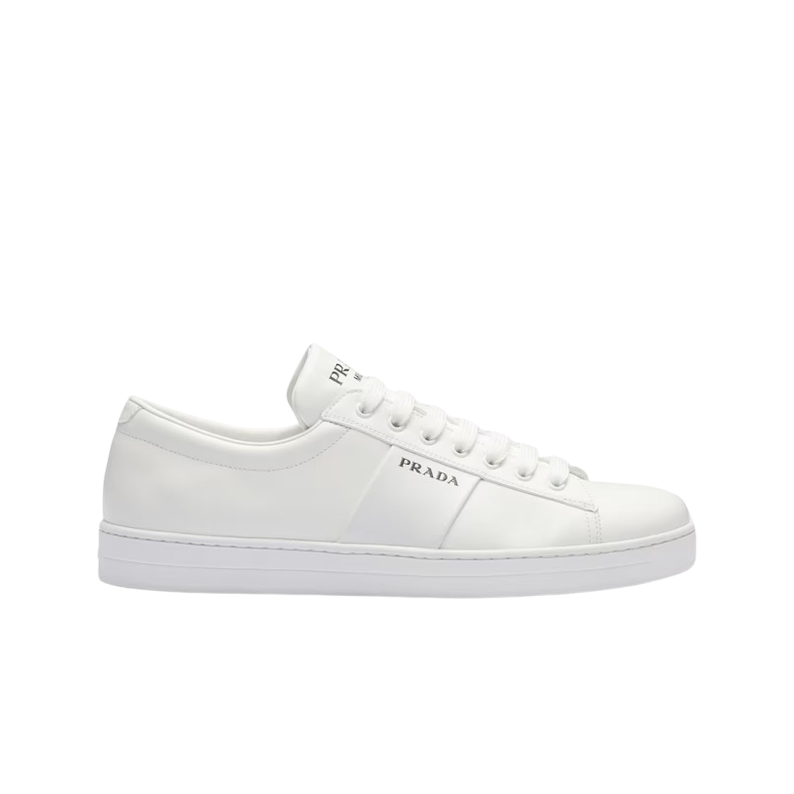 프라다 브러쉬드 레더 레더 스니커즈 화이트(Prada Brushed Leather Leather Sneakers White) - 1