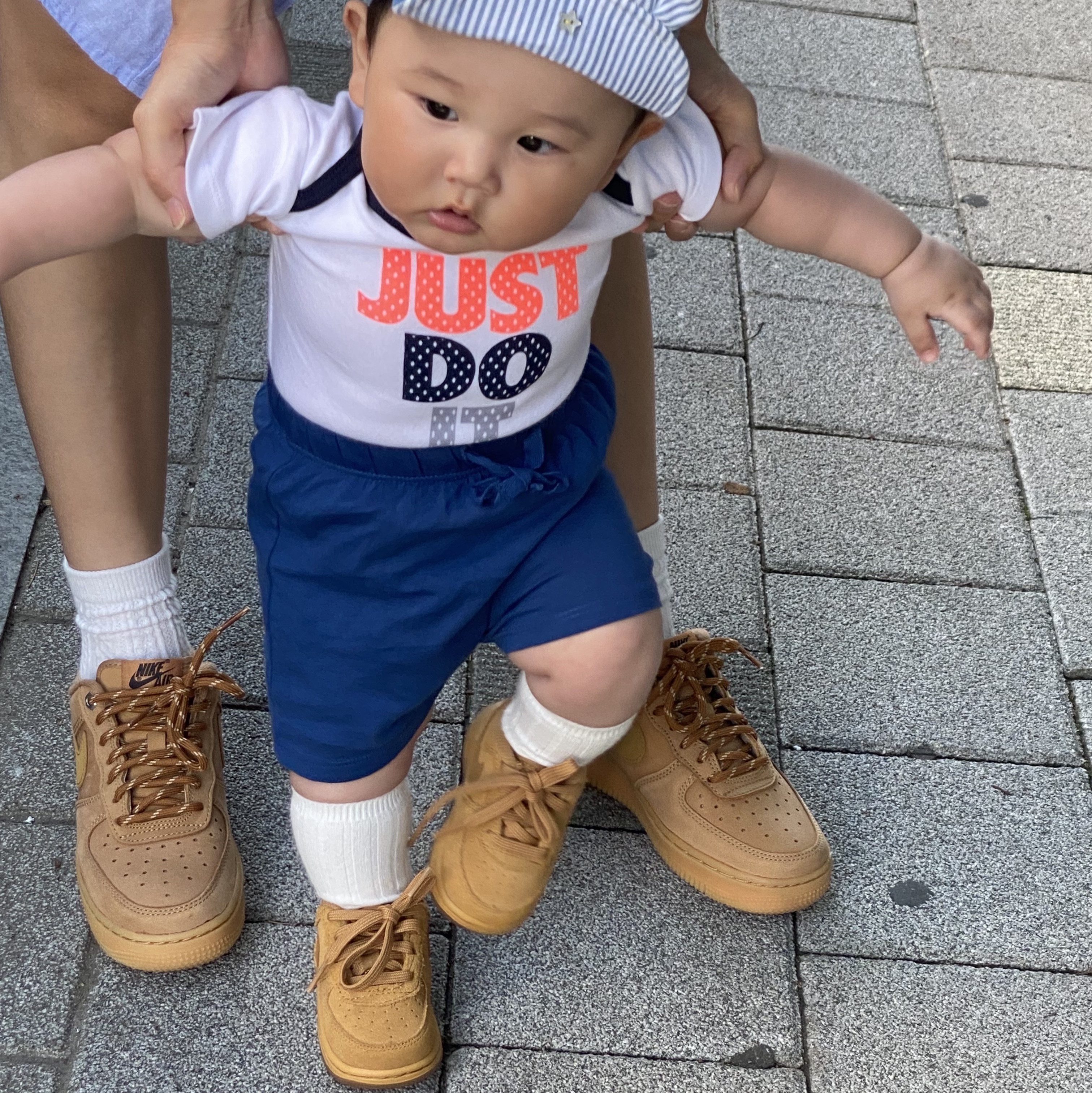 Nike Air Force 1 '07 WB Flax, (TD) Nike Force 1 Low Wheat 착용 스타일 - 2