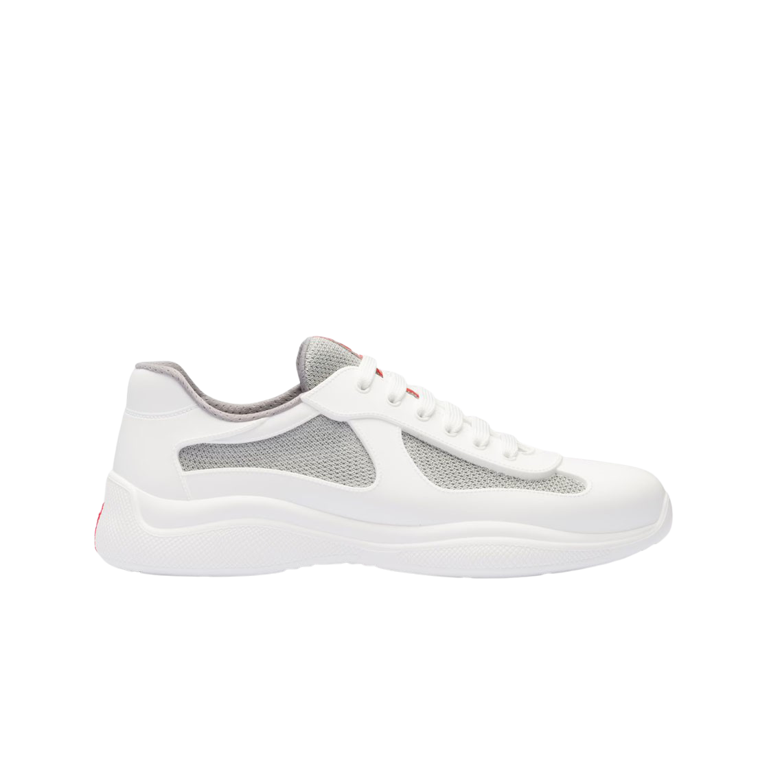 프라다 아메리카 컵 소프트 러버 바이크 패브릭 스니커즈 화이트(Prada America's Cup Soft Rubber Bike Fabric Sneakers White)