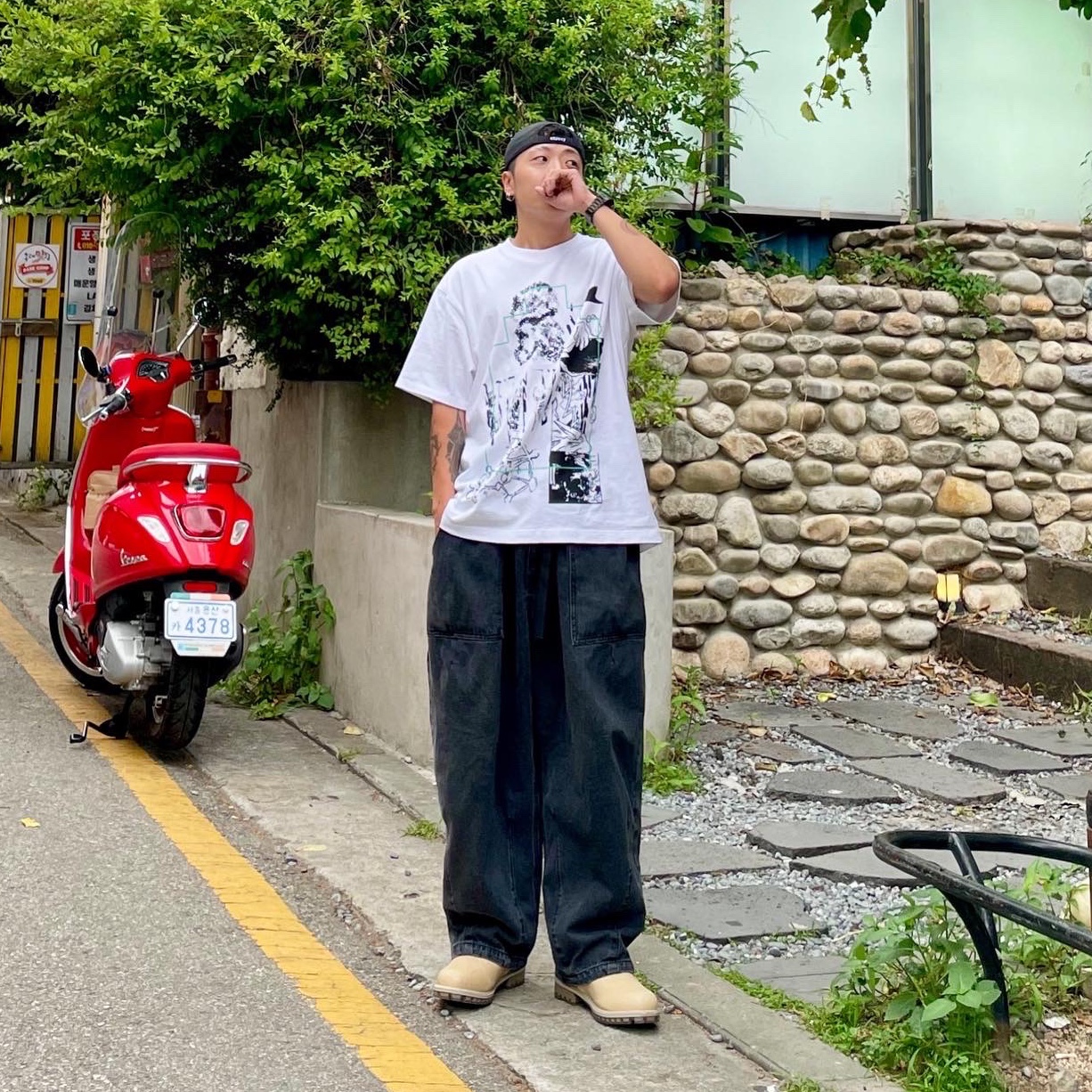 Cav Empt FK Sheet10 T-Shirt White - 23SS, Timberland x A-Cold-Wall 6 Inch Premium Zip-Up Boot Light Beige - Wide 착용 스타일