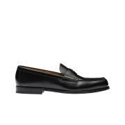 Prada Brushed Leather Loafers Black