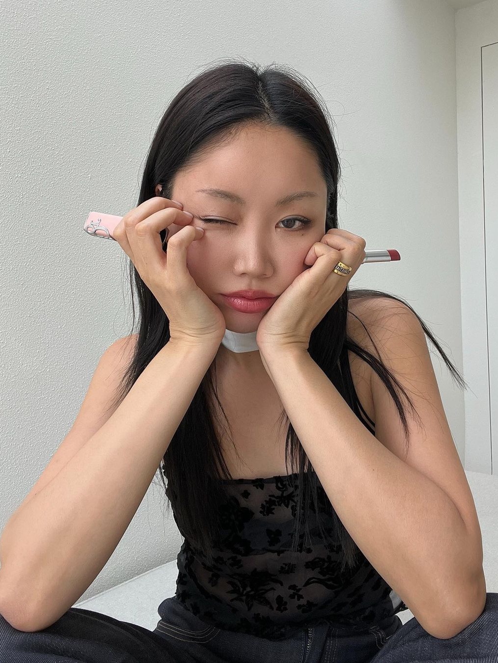 Dior Addict Lipstick 652 Rose Dior 착용 스타일