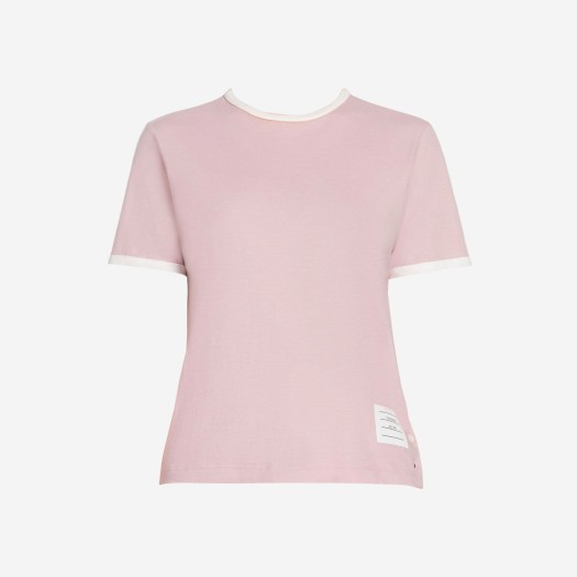 (W) 톰브라운 멜란지 저지 숏슬리브 링거 티셔츠 라이트 핑크