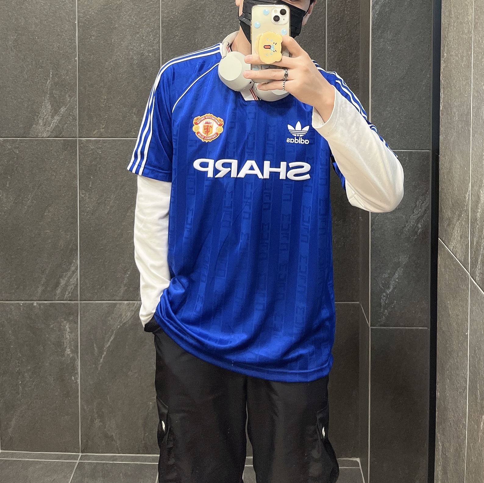 Adidas Manchester United 1988/90 Jersey Collegiate Royal - KR Sizing 착용 스타일