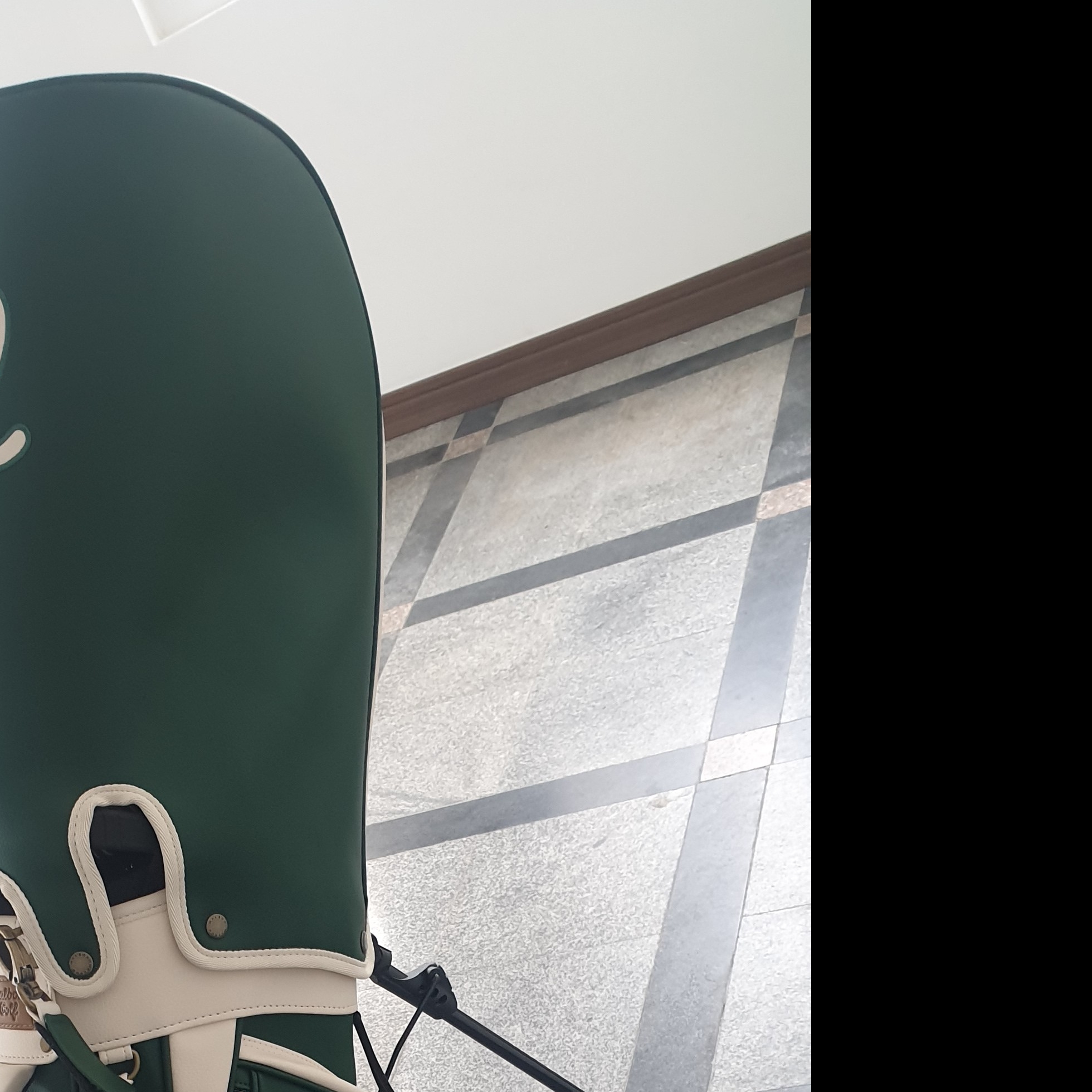 Malbon Golf M Bucket Classic Stand Bag Green, Malbon Golf M Bucket Classic Pouch Green 착용 스타일 - 3