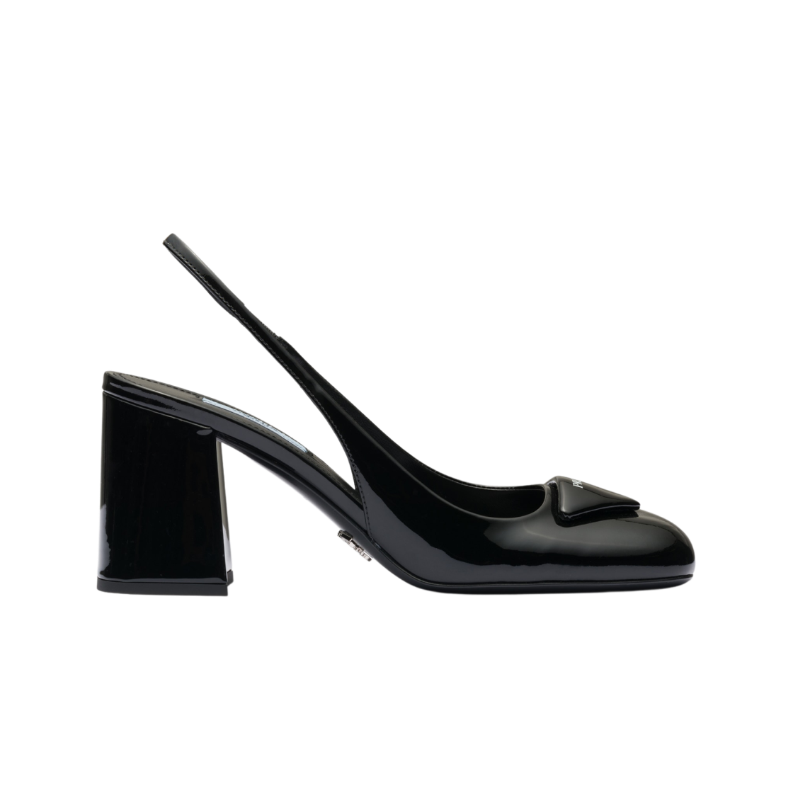 (W) 프라다 페이턴트 레더 슬링백 펌프스 블랙((W) Prada Patent Leather Slingback Pumps Black) - 1