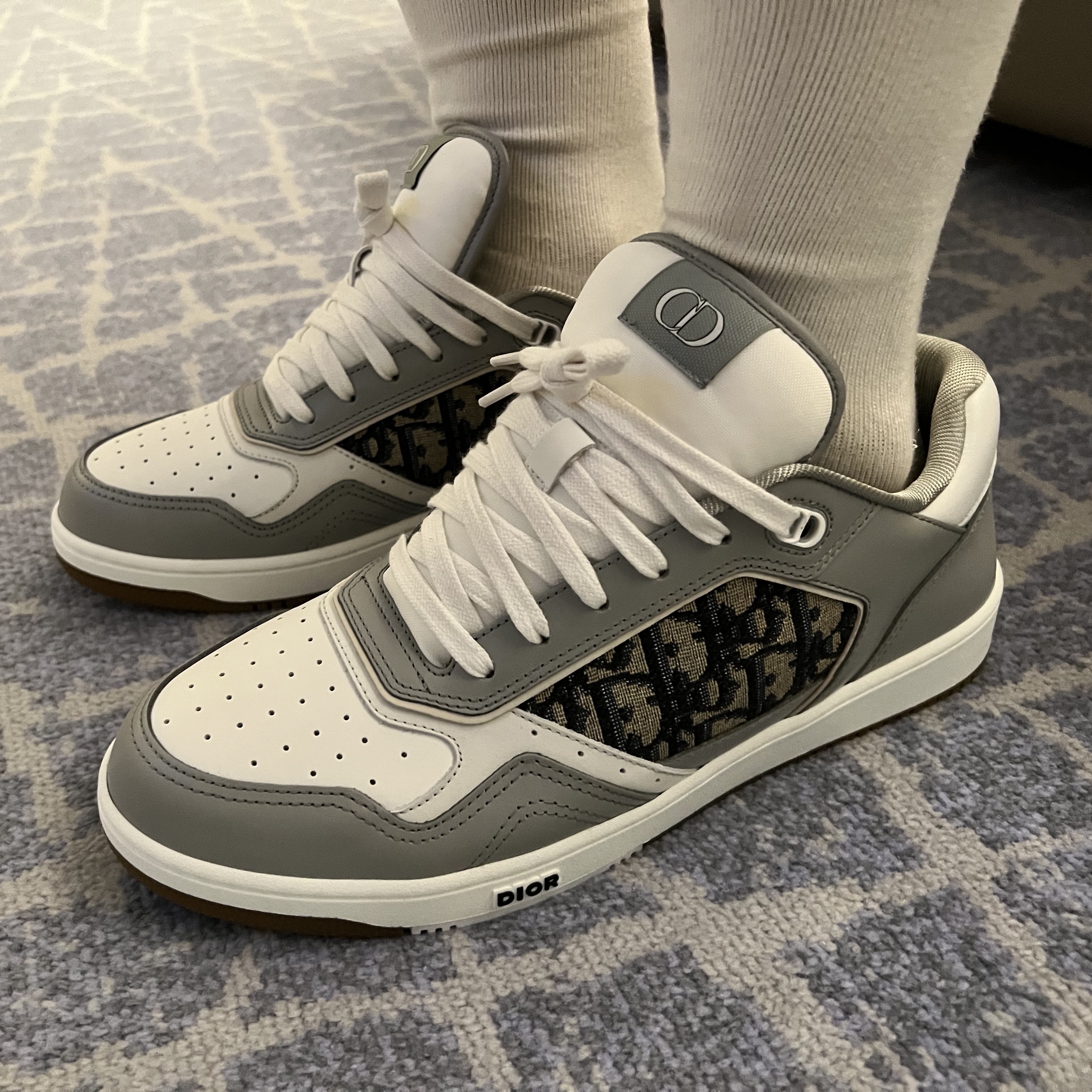 Dior B27 Low-Top Sneakers Gray 착용 스타일 - 2