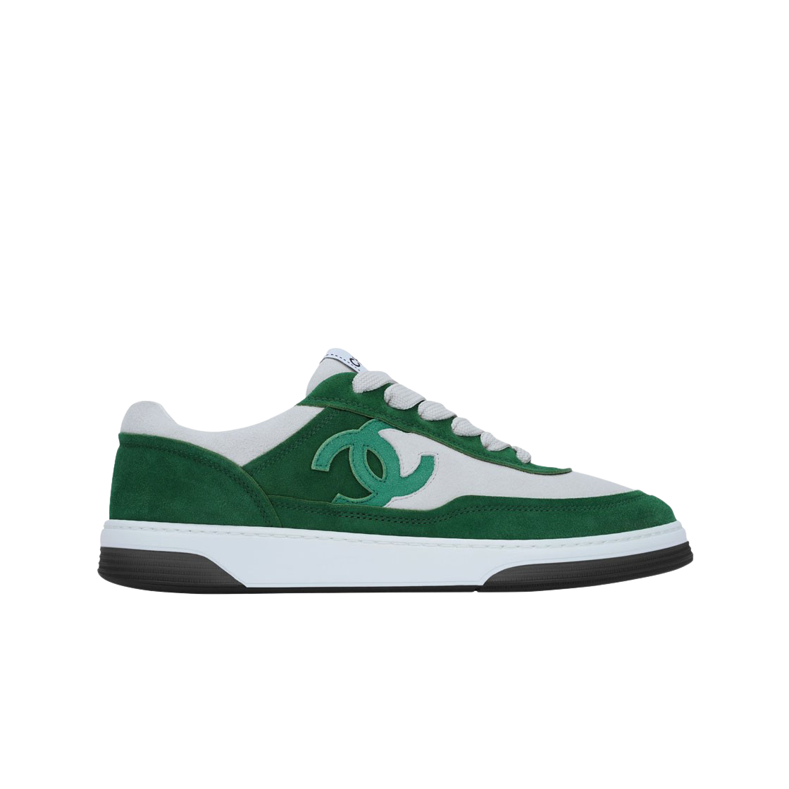 (W) 샤넬 스니커즈 스웨이드 키드스킨 & 그린 화이트((W) Chanel Sneakers Suede Kidskin & Green White)