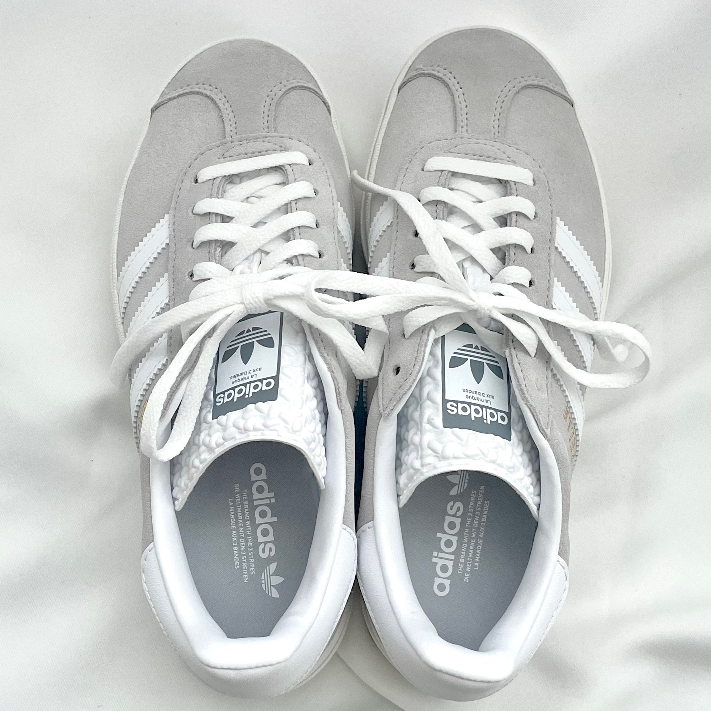 (W) Adidas Gazelle Bold Grey Cloud White 착용 스타일