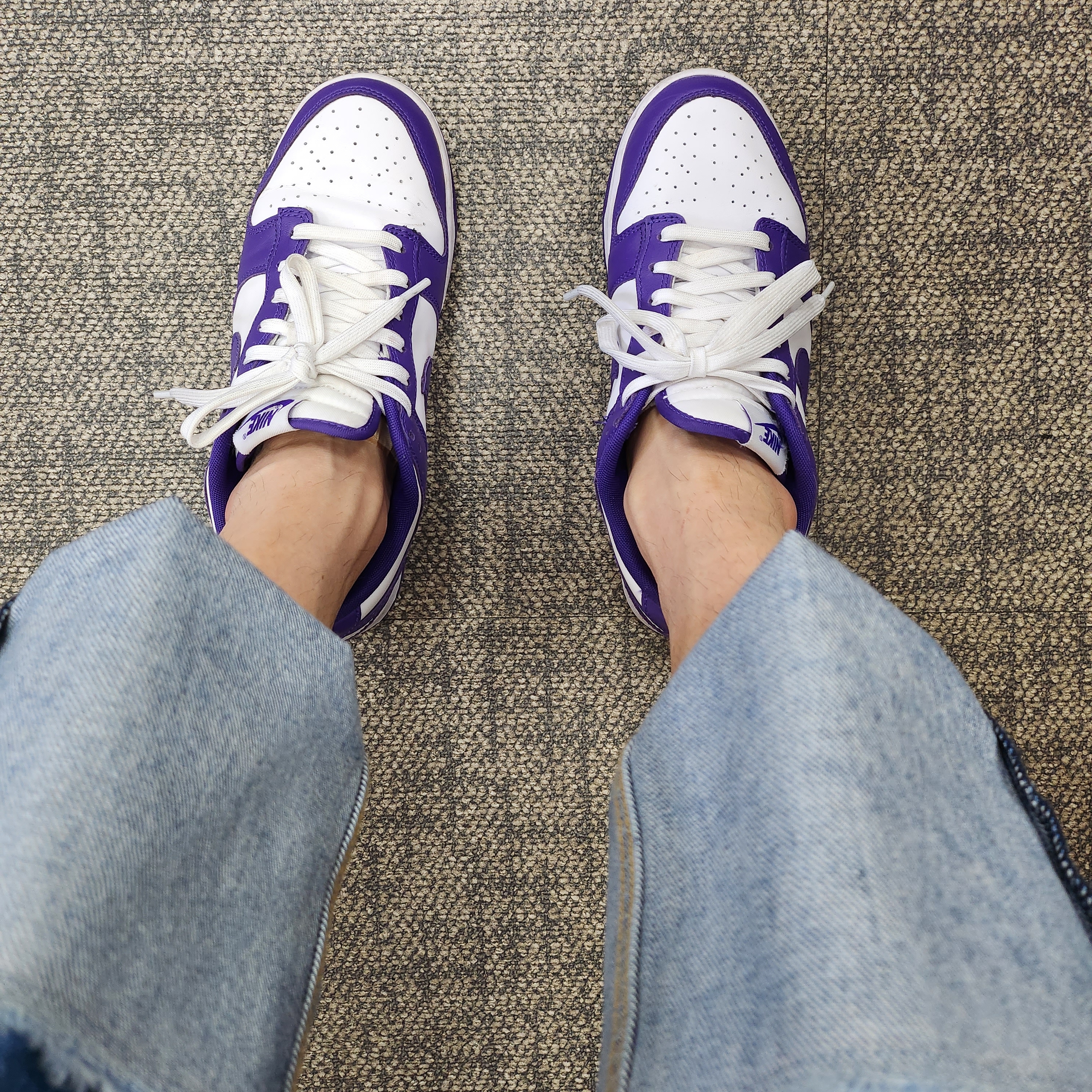 Nike Dunk Low Retro Championship Court Purple 착용 스타일
