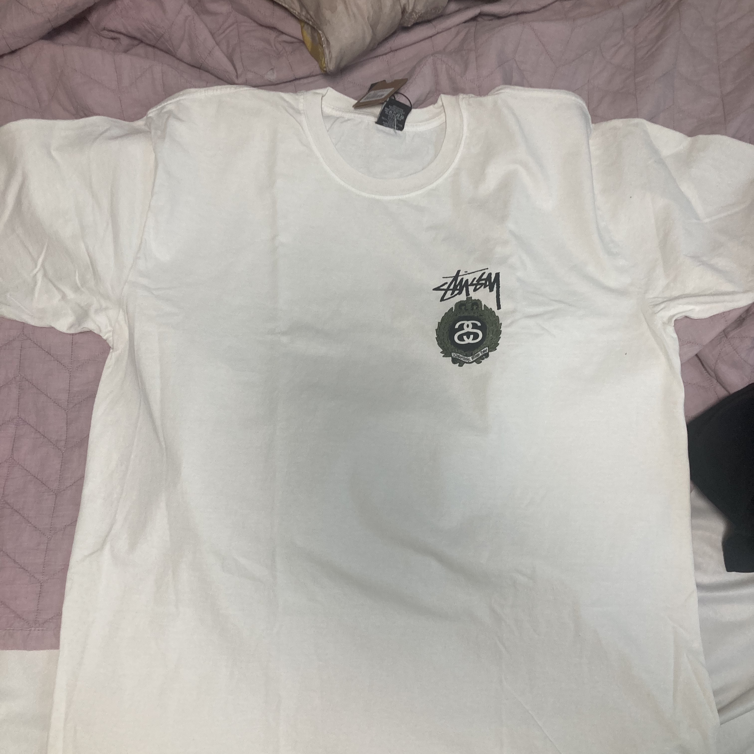 Stussy Crown Wreath Pigment Dyed T-Shirt Natural 착용 스타일 - 1