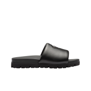 Prada Padded Nappa Leather Slides Black