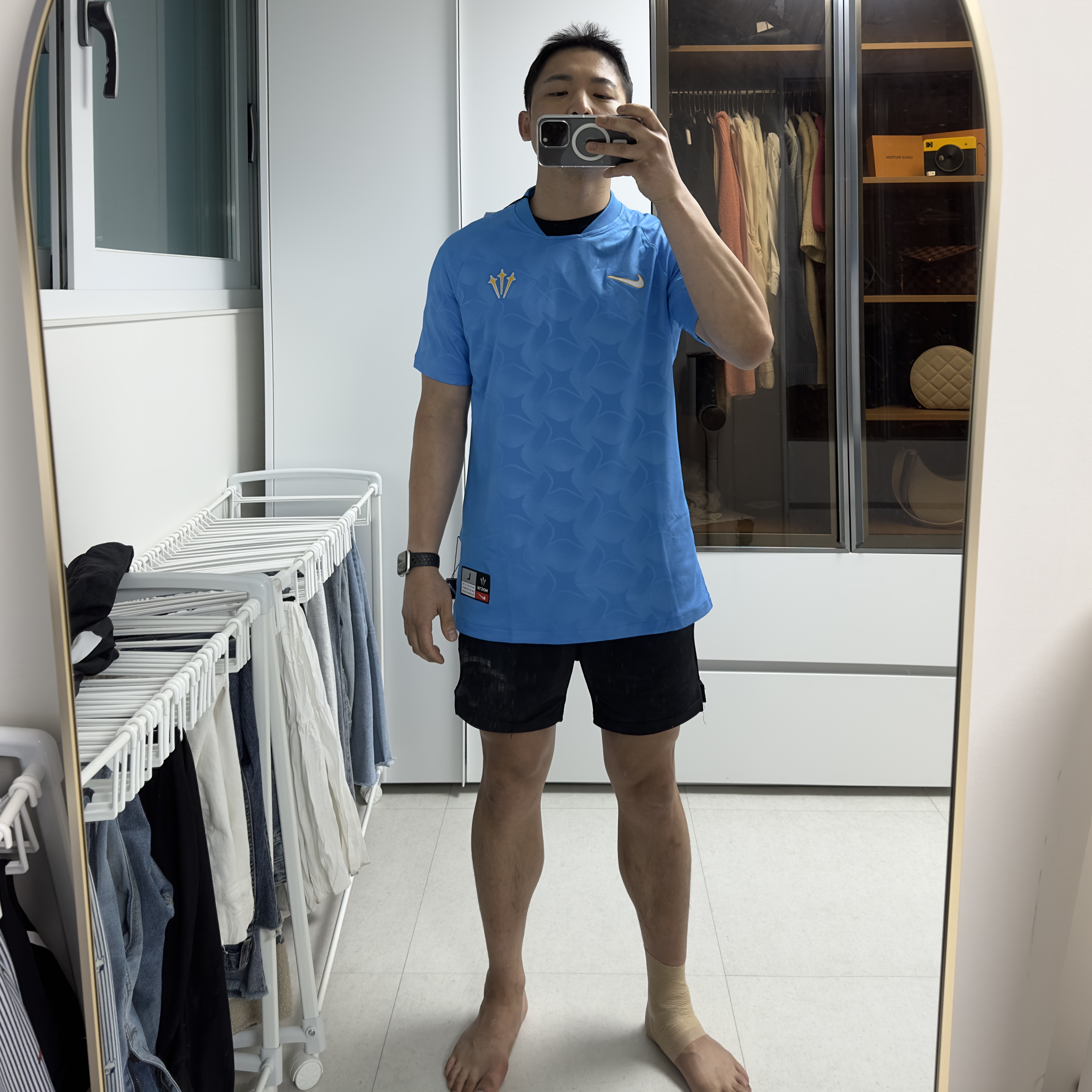 Nike x Drake Nocta Distant Regards Jersey Blue Glow (DR2616-450) 착용 스타일