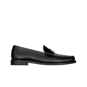 Saint Laurent Le Loafer Penny Slippers in Smooth Leather Black