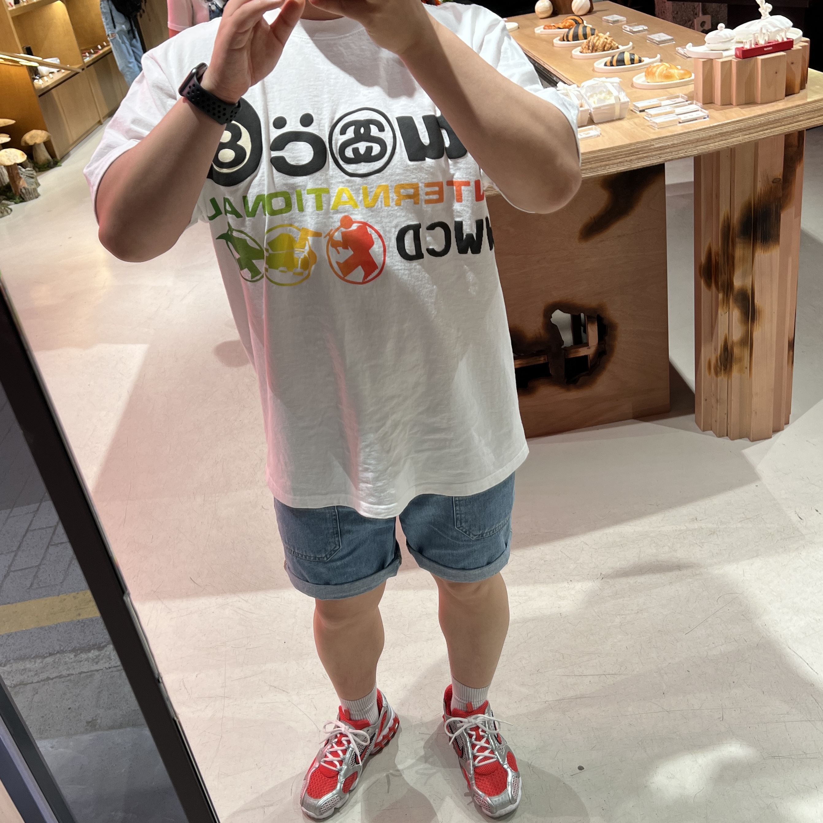 Stussy x Cactus Plant Flea Market International T-Shirt White 착용 스타일