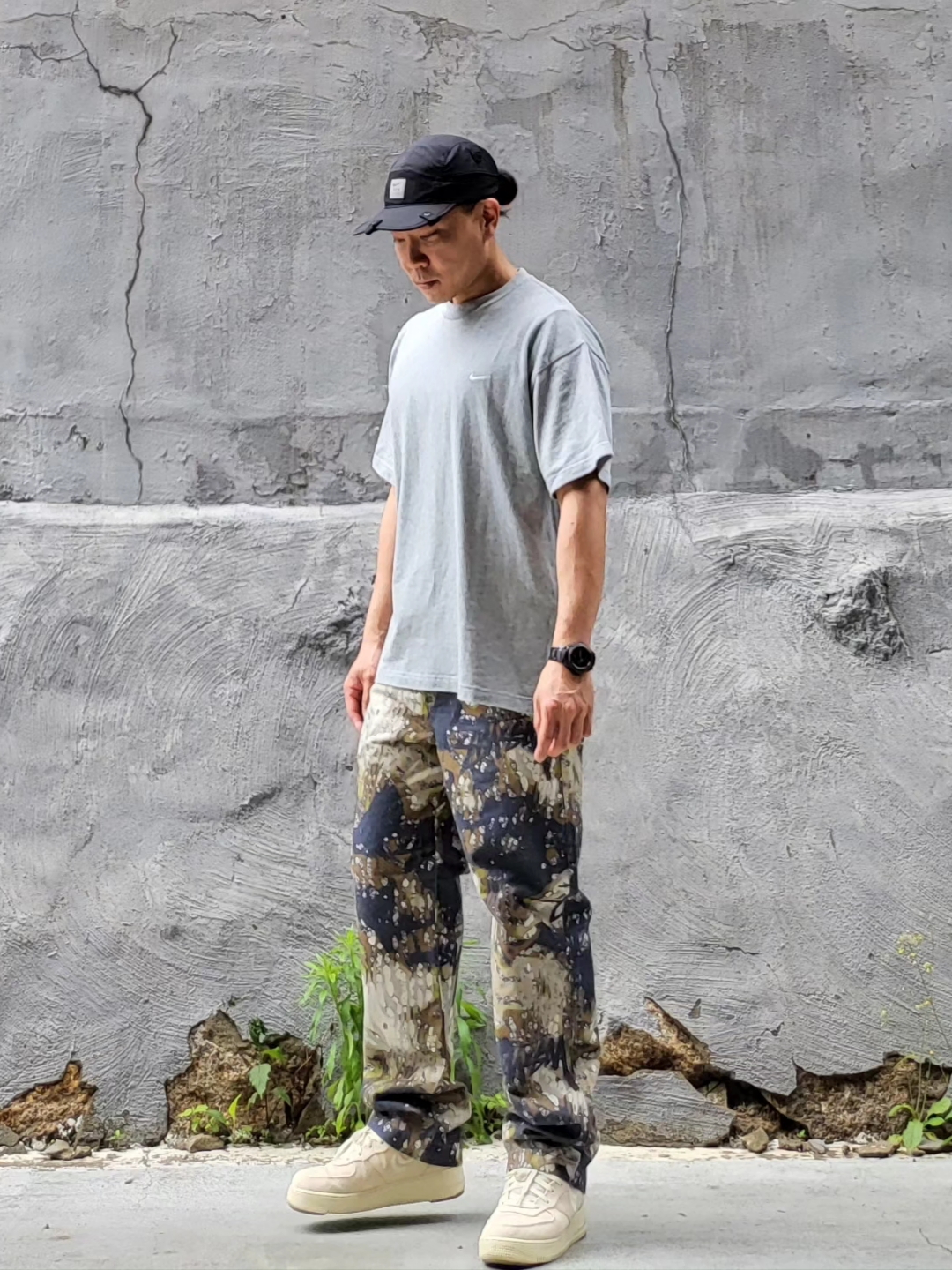 Nike x Matthew M Williams NRG AW84 Cap Black, Nike NRG Solo Swoosh T-Shirt Dark Grey Heather - Asia 착용 스타일 - 1