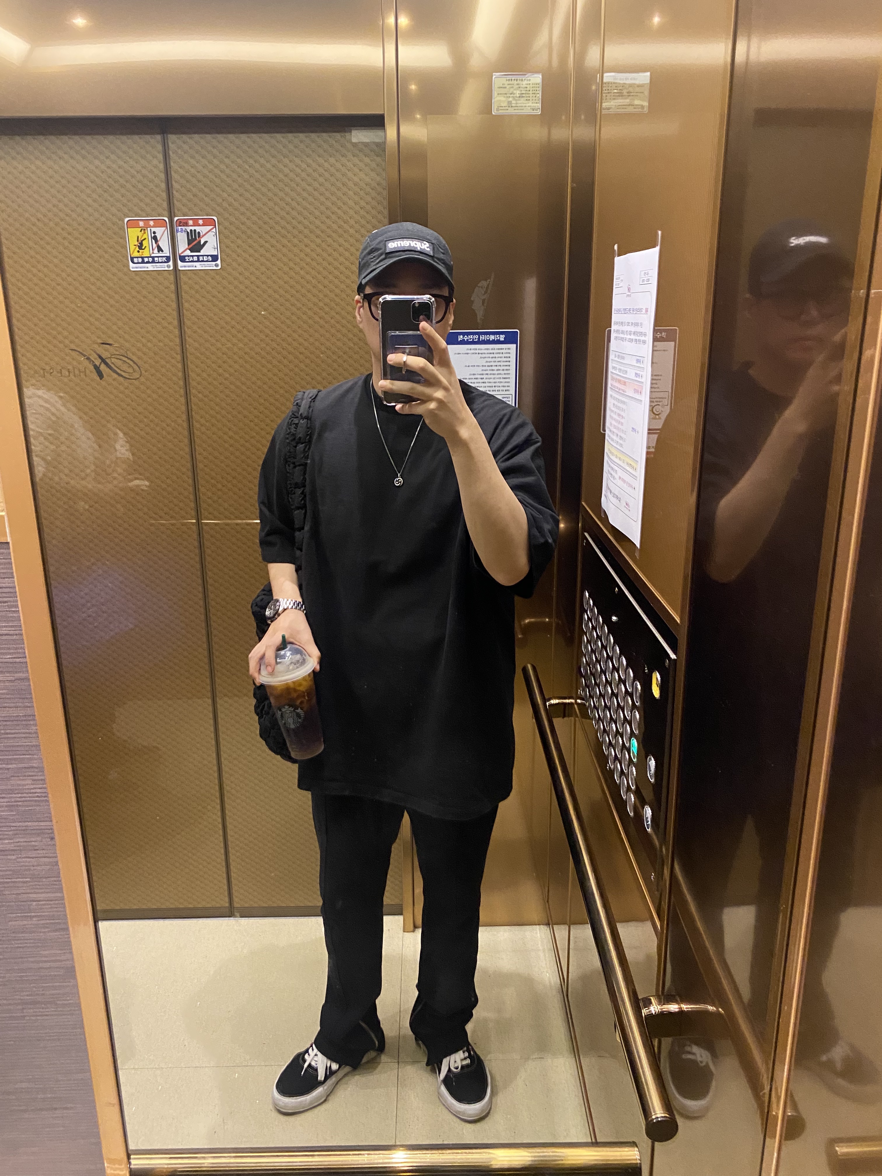 Maison Mihara Yasuhiro Baker OG Sole Canvas Low Cut Sneakers Black, Supreme Military Camp Cap Black - 21FW 착용 스타일