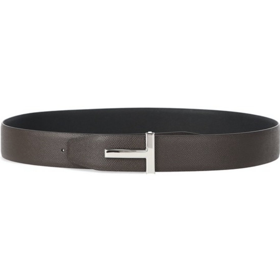 Tom Ford T Icon Reversible Leather Belt Chocolate Black 착용 스타일 - 2