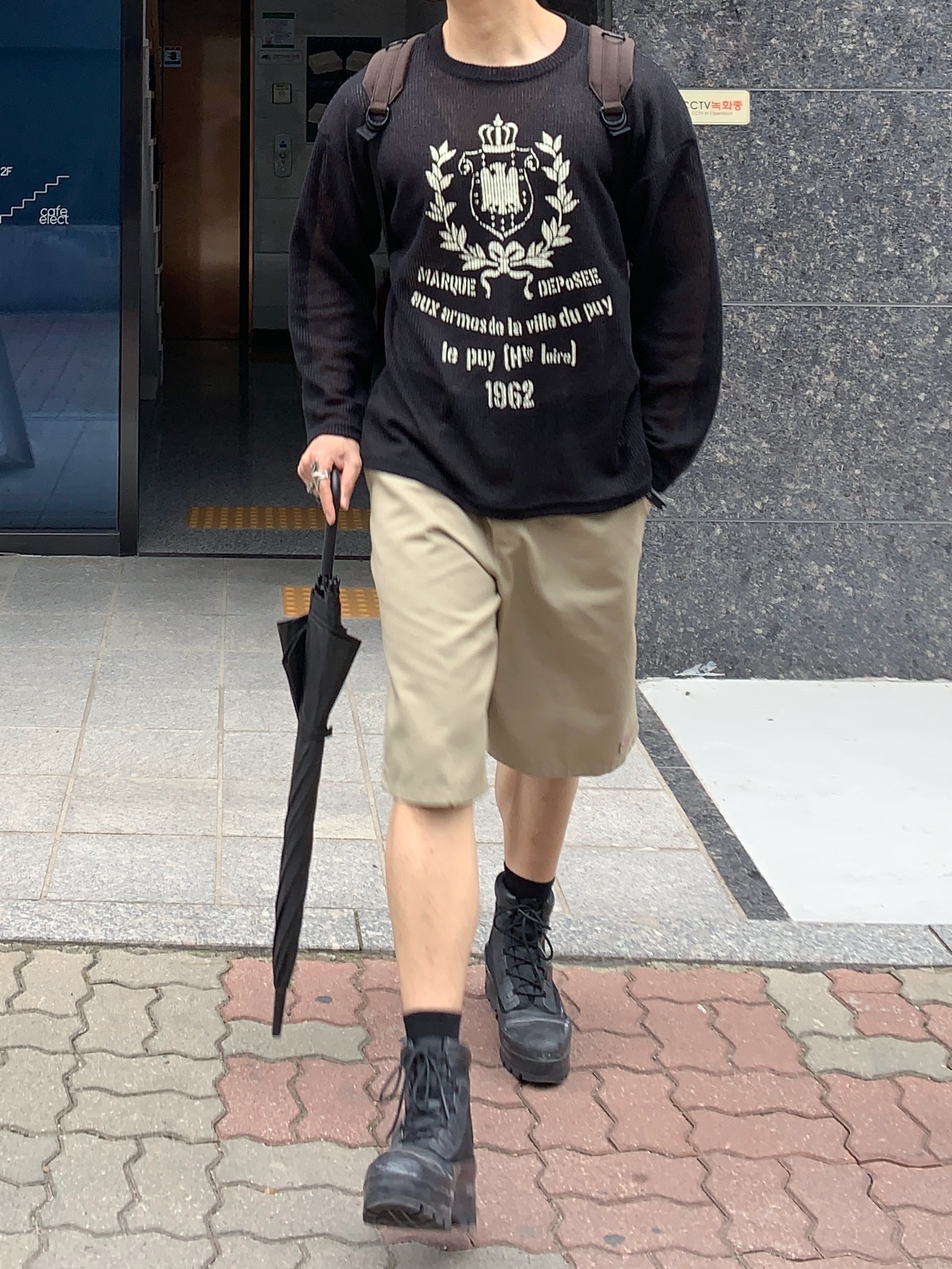 컨버스 x 앰부쉬 척 테일러 올스타 덕 부츠 블랙 착용 스타일 - 3