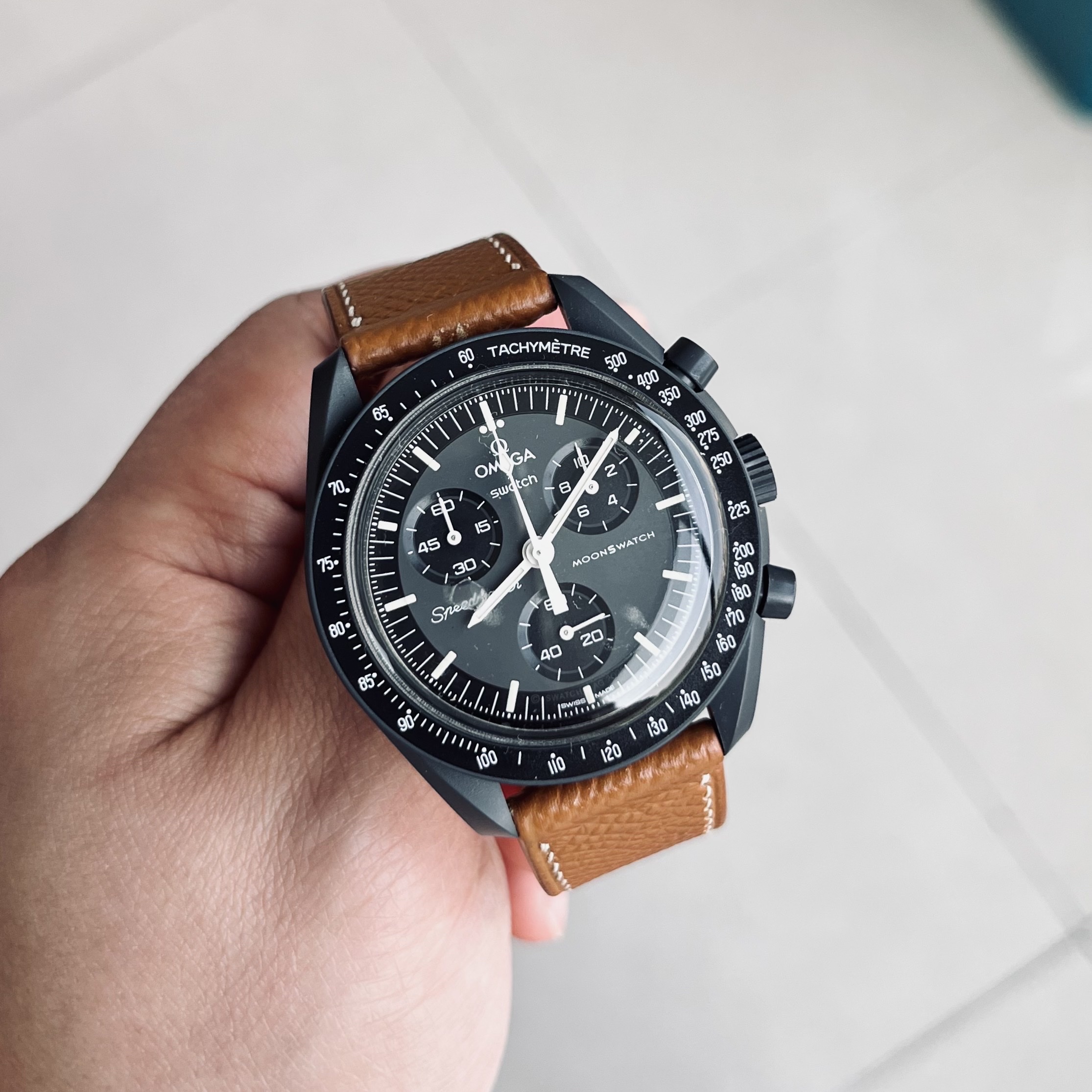 Swatch x Omega Bioceramic MoonSwatch Mission To Mercury 착용 스타일 - 5