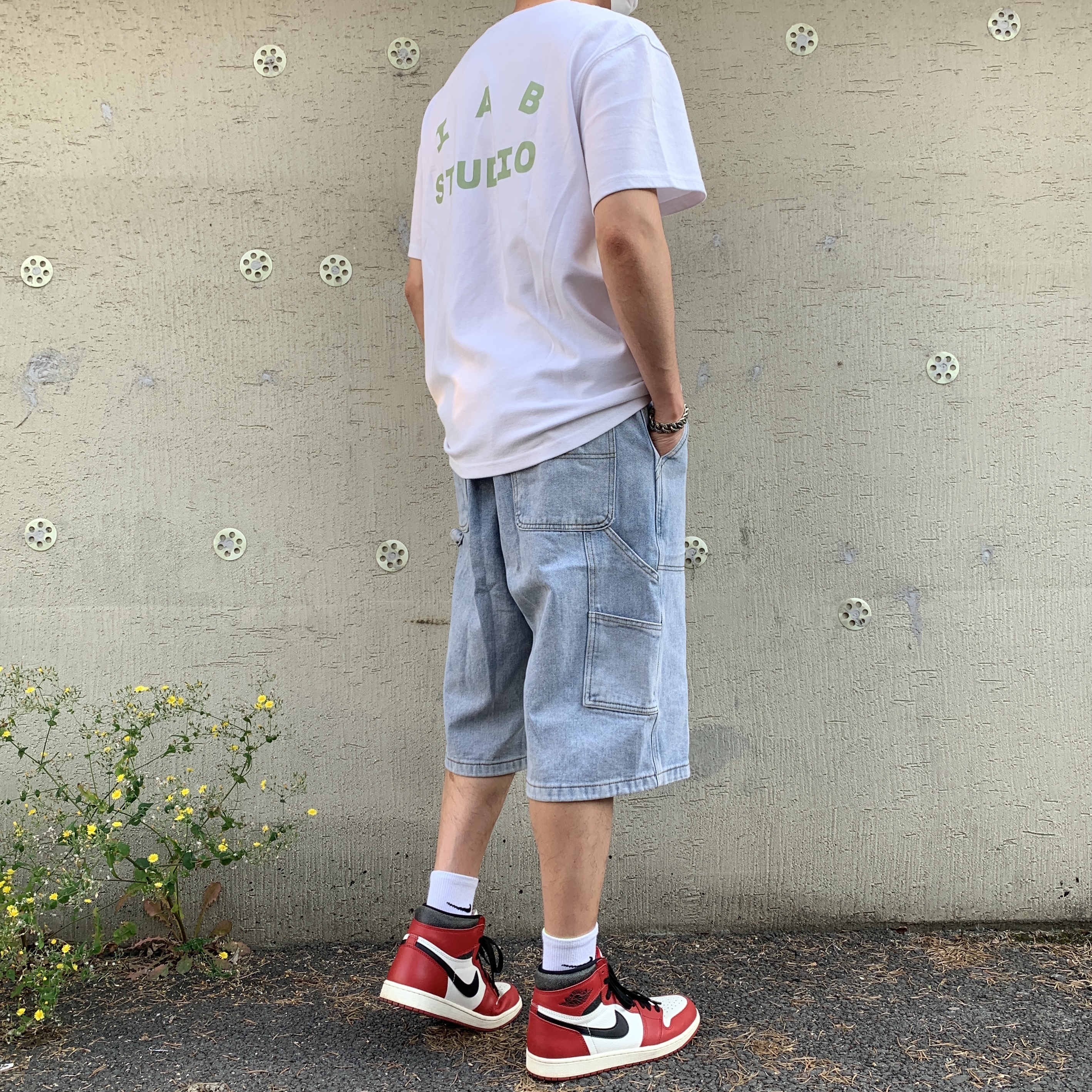 IAB Studio T-Shirt White Light Green, Jordan 1 Retro High OG Chicago 2022 착용 스타일 - 2