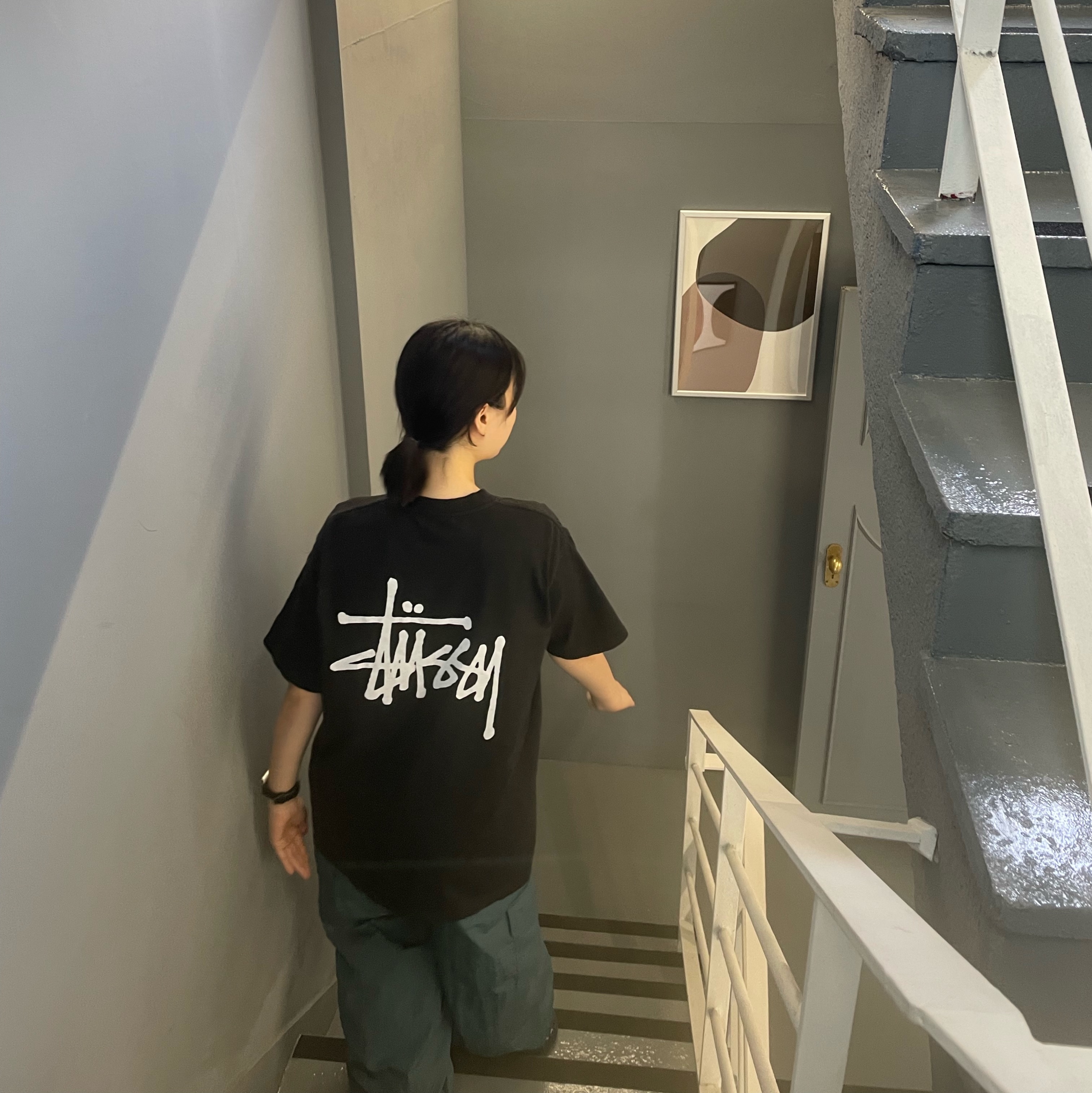 Stussy Basic Stussy Pigment Dyed T-Shirt Black 2022 착용 스타일