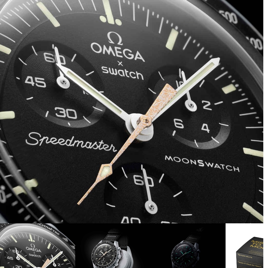 Swatch x Omega Bioceramic MoonSwatch Mission To The Moon Moonshine Gold Flower Moon 착용 스타일 - 2