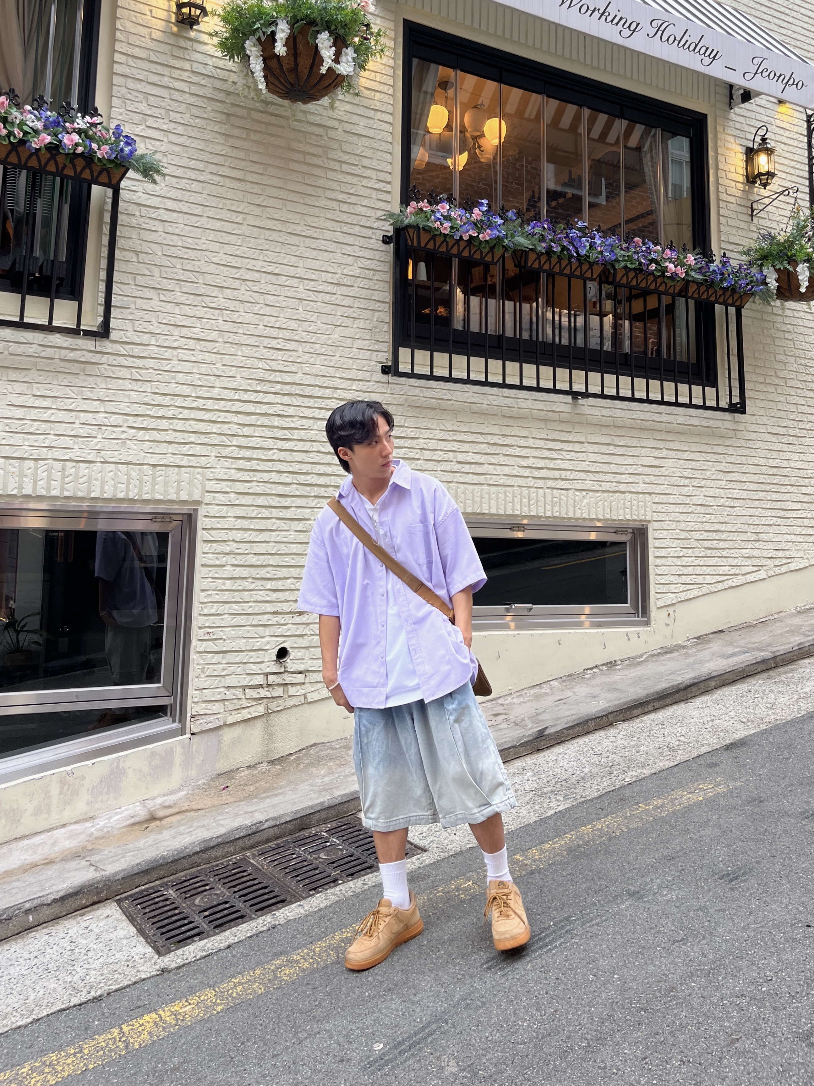 Nike Air Force 1 '07 WB Flax 착용 스타일 - 1