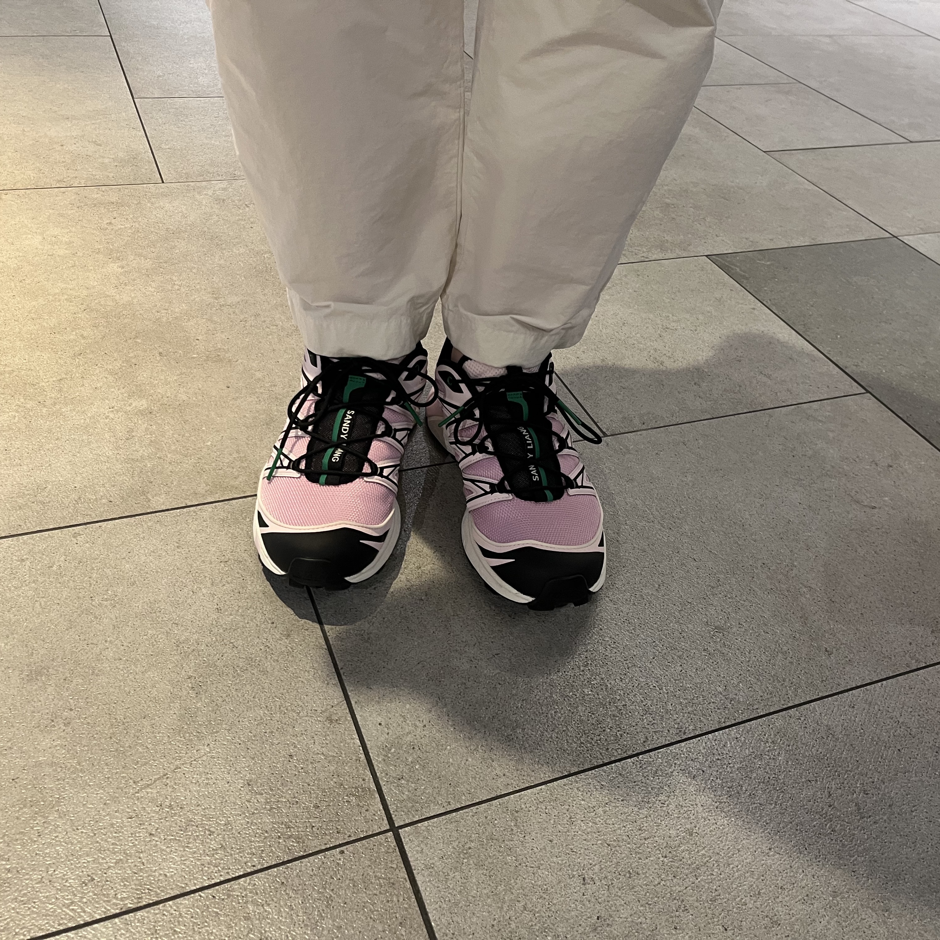 Salomon x Sandy Liang XT-6 Expanse Cradle Pink 착용 스타일