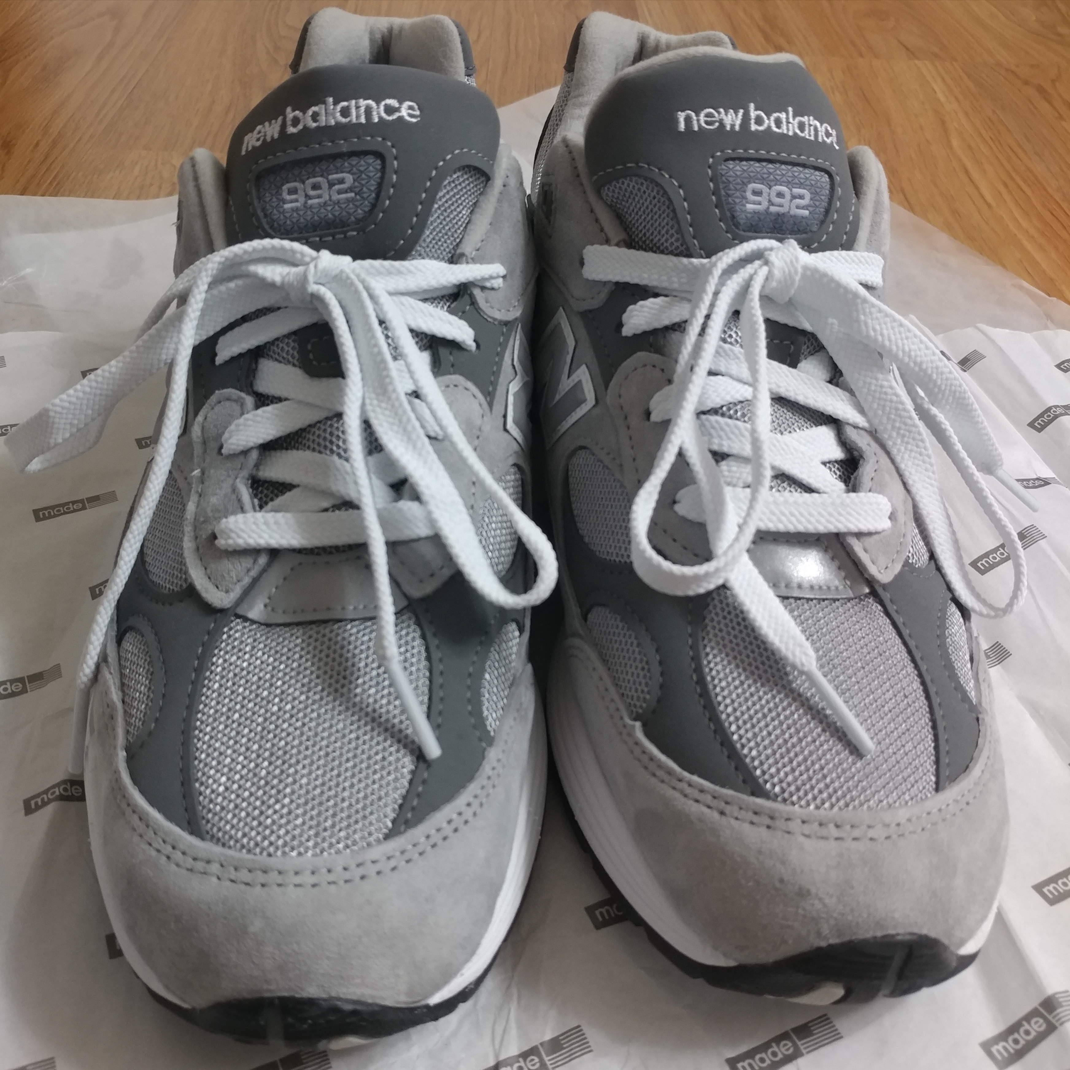 New Balance 992 Made in USA Grey - D Standard 착용 스타일