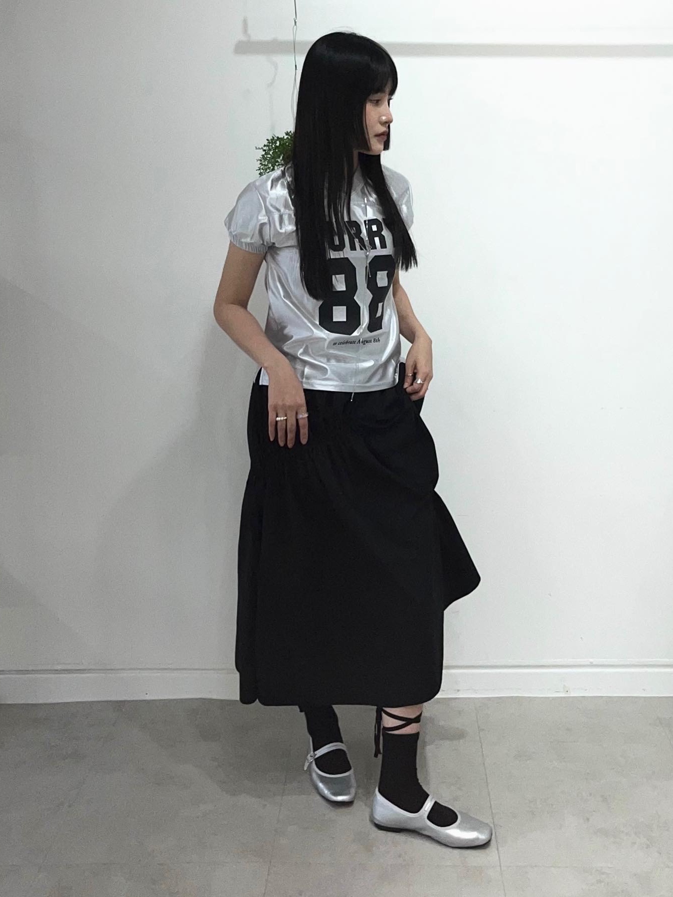 [KREAM 단독] Sentiments No.367 Necklave Silver 착용 스타일 - 1