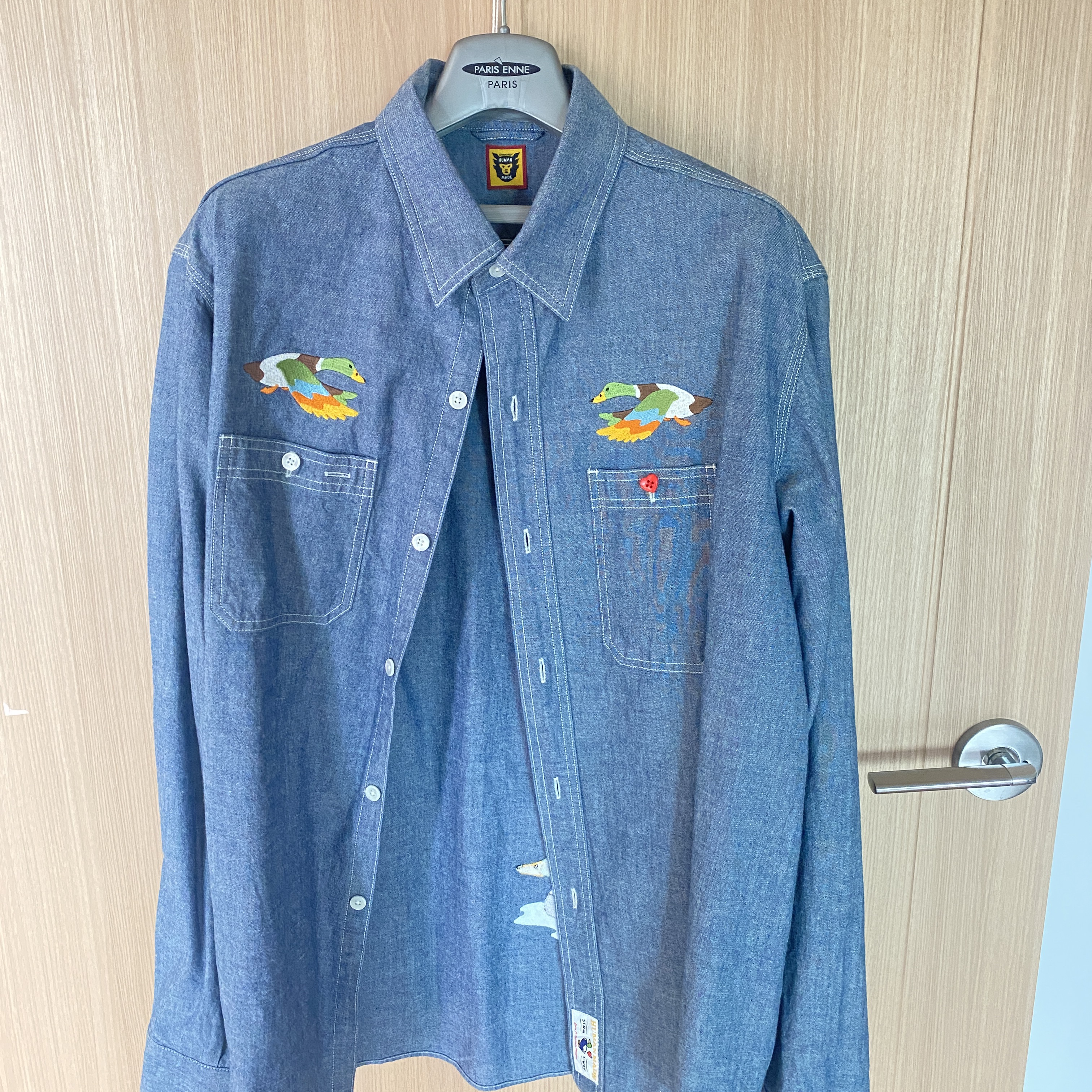 Human Made Chambray L/S Shirt Blue 착용 스타일