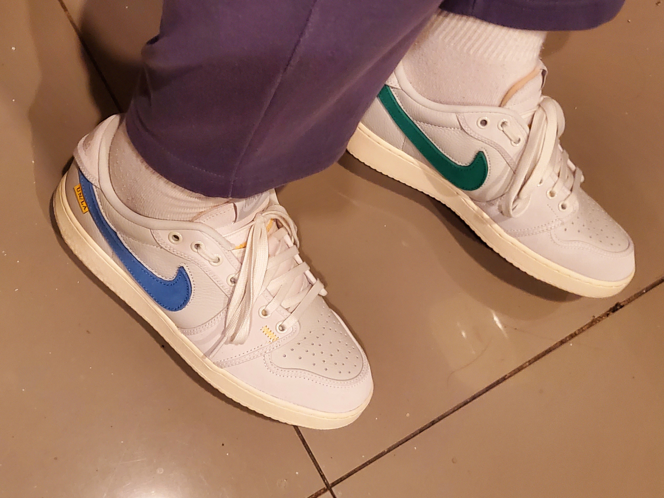 Jordan 1 x Union KO Low Sail Neutral Grey, Jordan 1 x Union KO Low White 착용 스타일 - 2