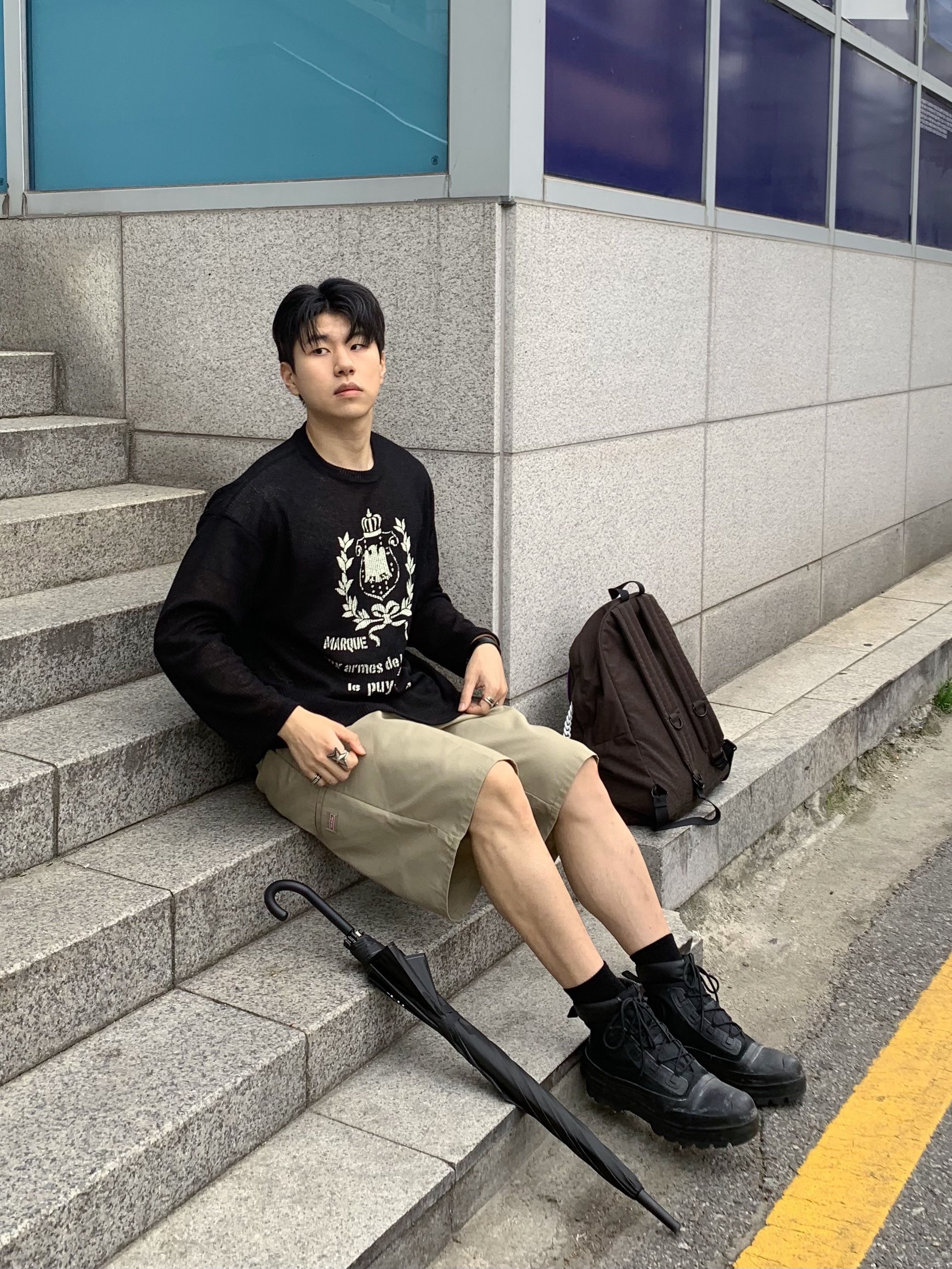 컨버스 x 앰부쉬 척 테일러 올스타 덕 부츠 블랙 착용 스타일 - 2