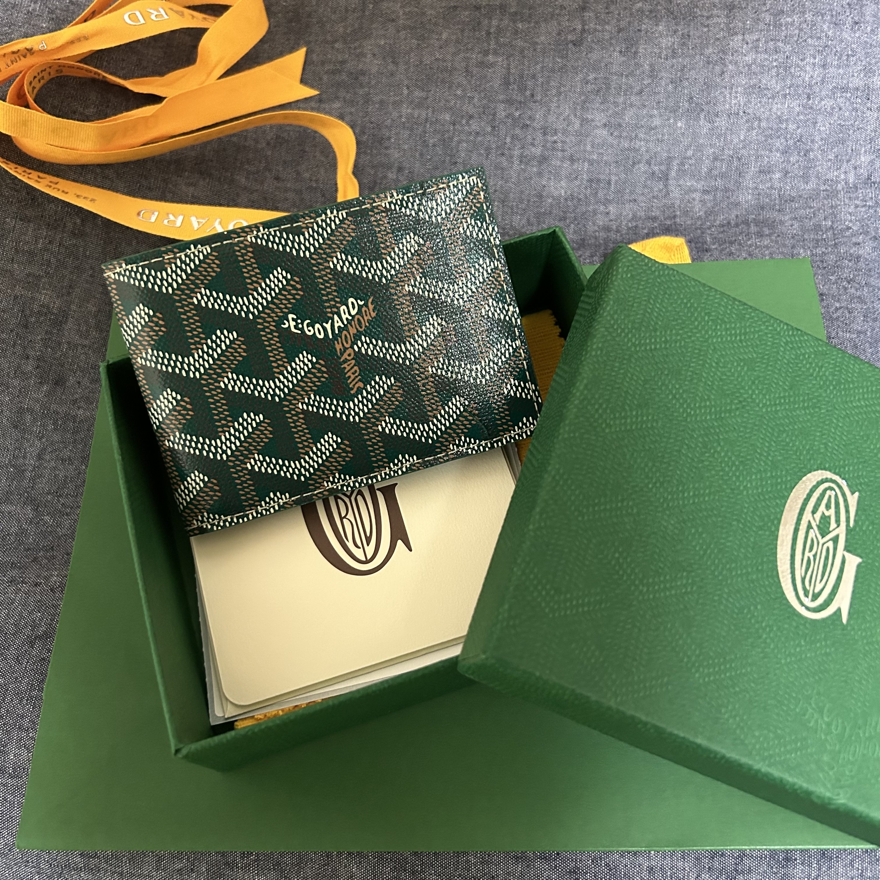 Goyard Insert Victoire Card Holder Green 착용 스타일
