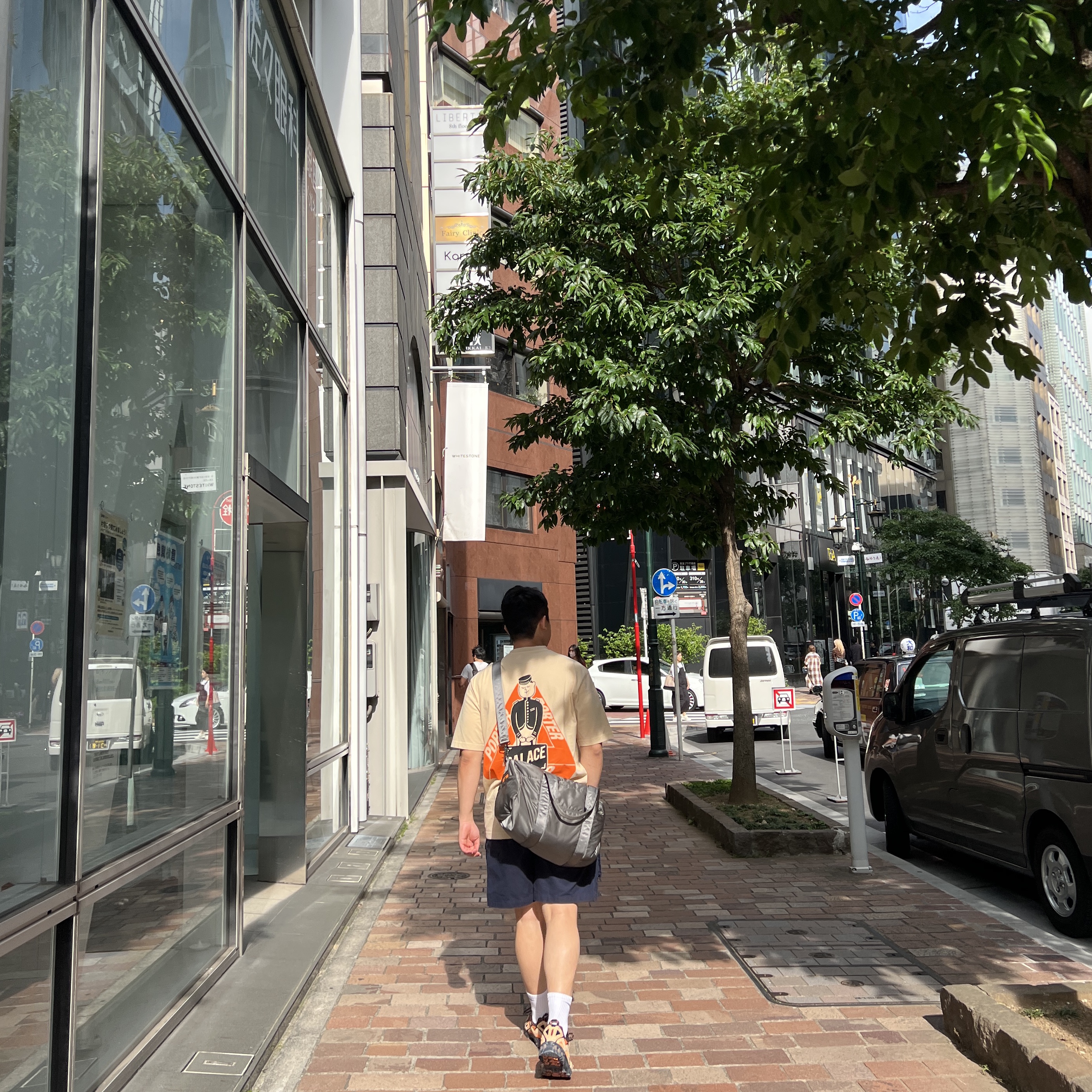Palace x Porter Tri-Ferg Bell Boy T-Shirt Sand, New Balance x Joe Freshgoods Beneath the Surface 610 Lil Desert Brown - D Standard 착용 스타일