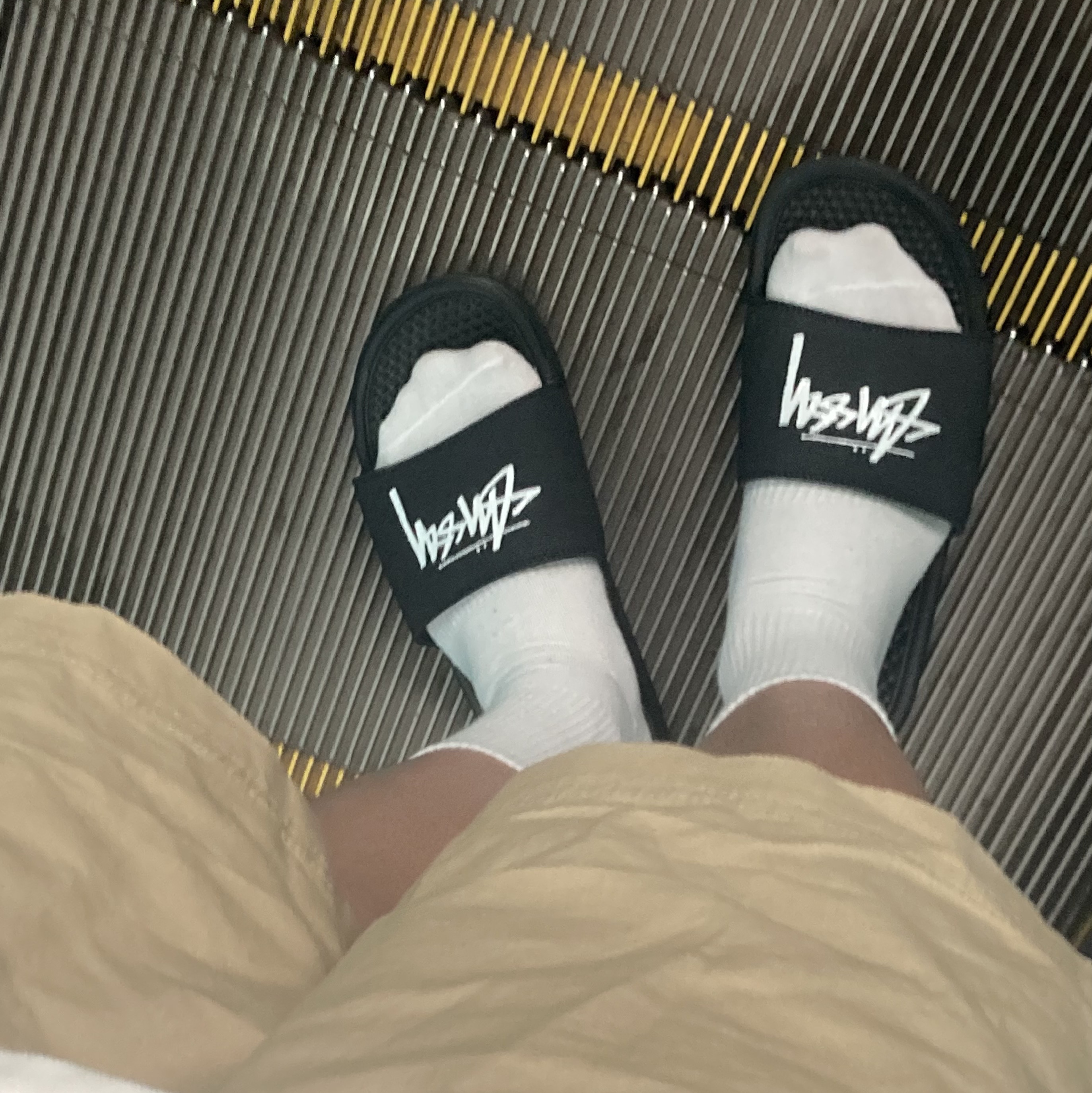 Nike x Stussy Benassi Slide Off Noir 착용 스타일