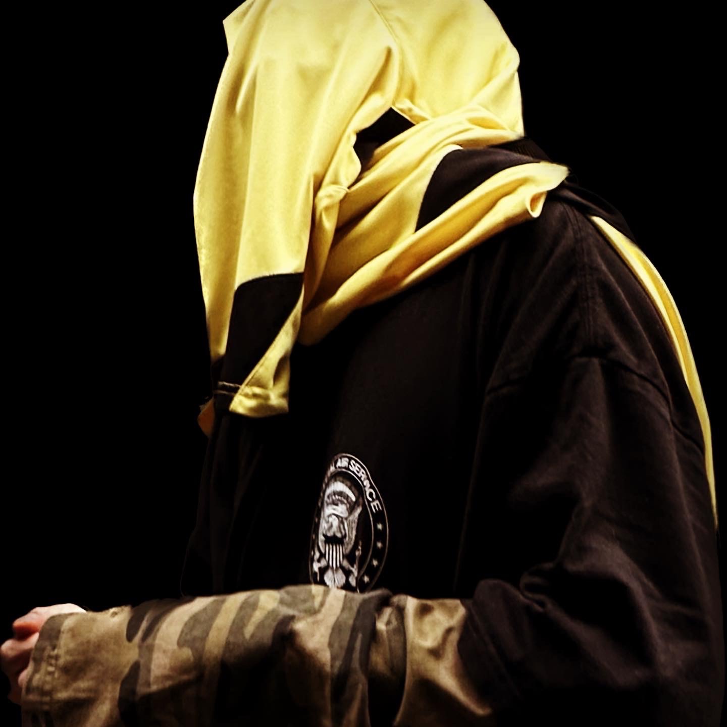 Project G/R Oversized Football Jersey Yellow, Project G/R Vintage Military Layered Sleeve Camo 착용 스타일 - 3