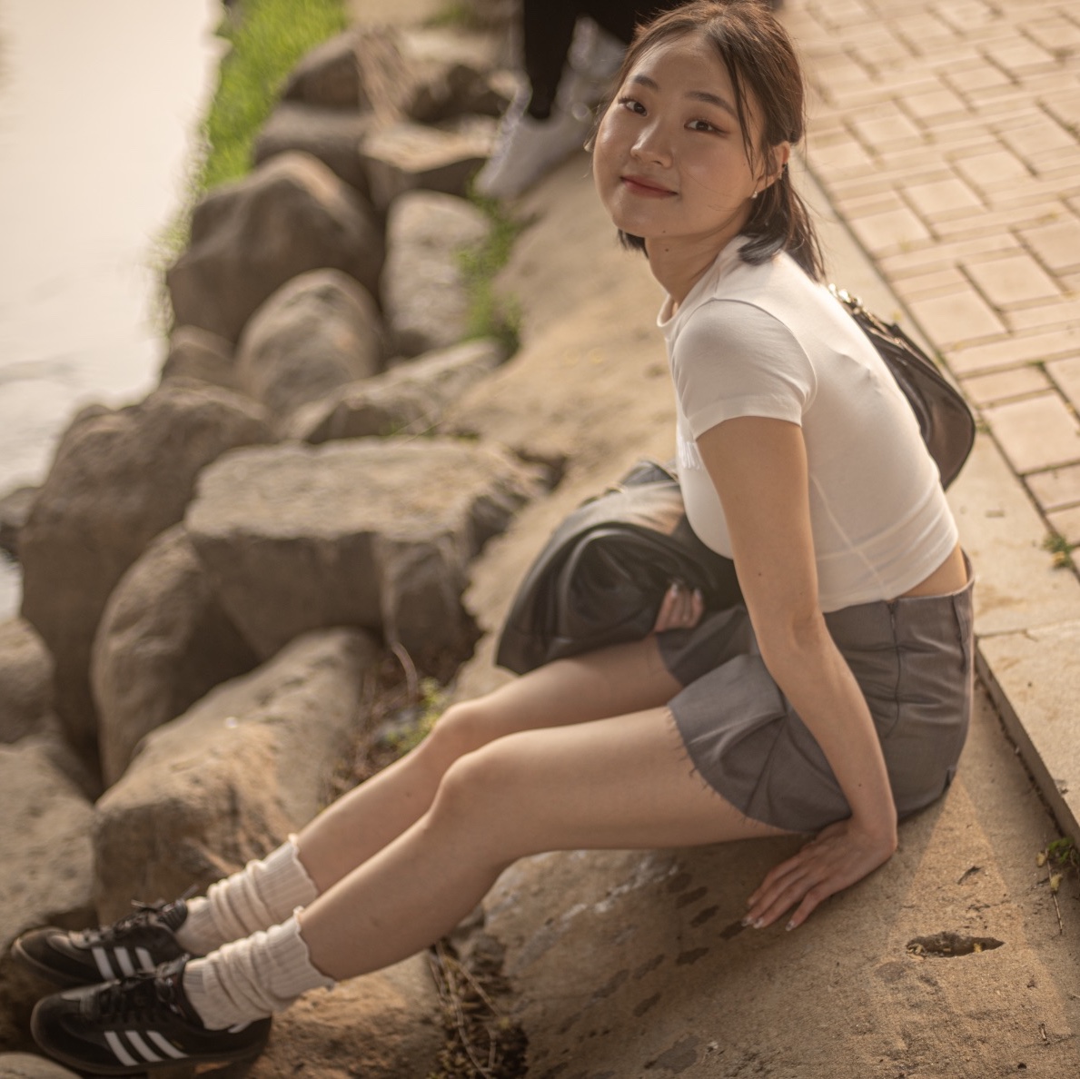 (J) Adidas Samba Classic Core Black 착용 스타일 - 2
