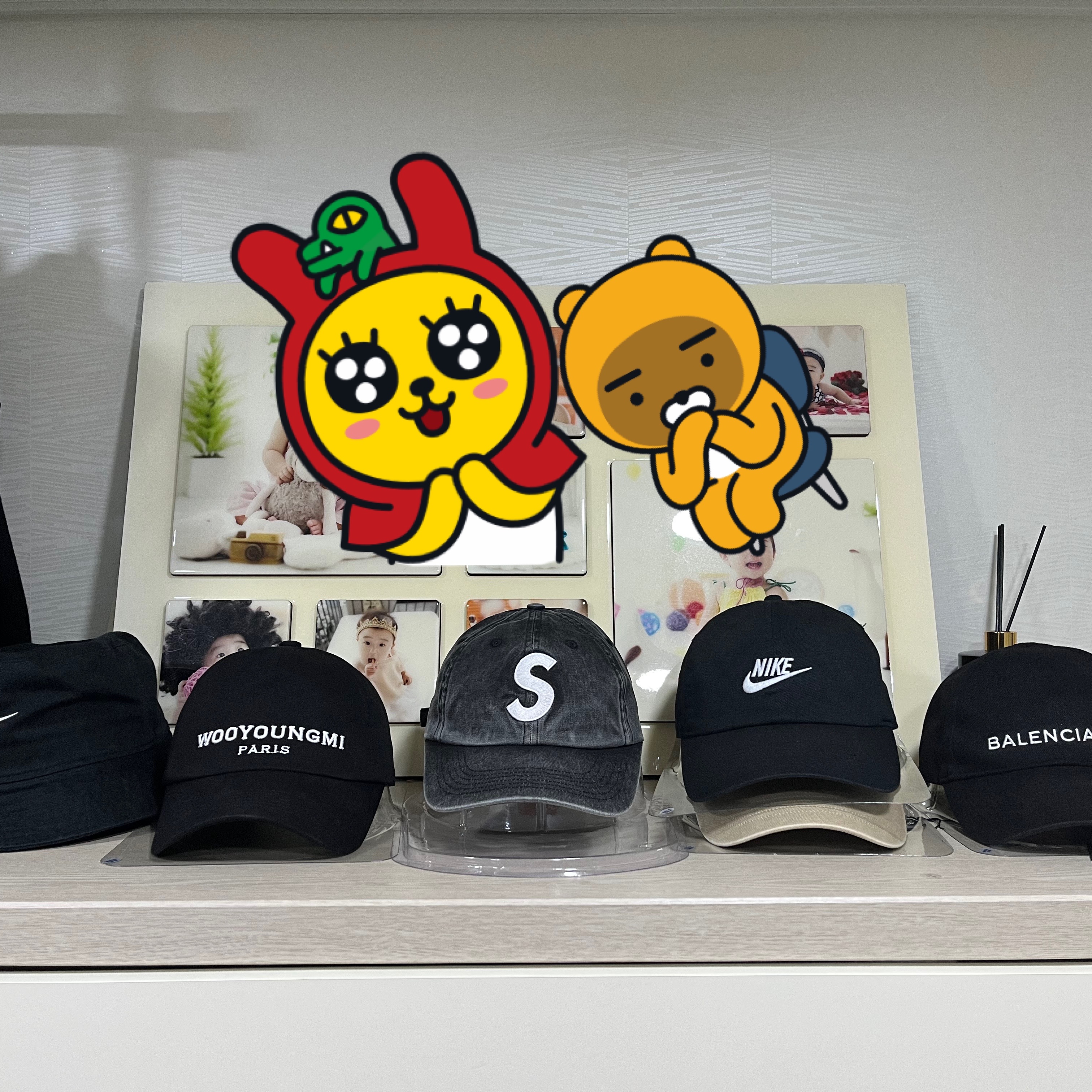 Supreme Pigment Print S Logo 6-Panel Black - 22FW, Wooyoungmi Embroidered Ball Cap Black - 23SS 착용 스타일
