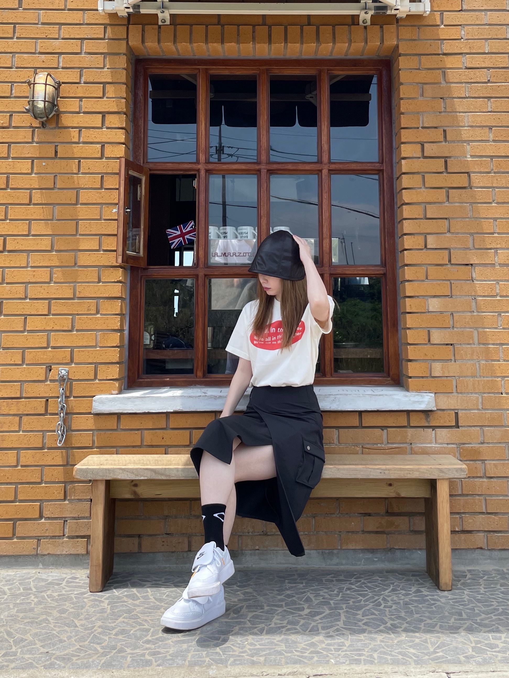 나이키 x 피스마이너스원 퀀도1 화이트 착용 스타일 - 1