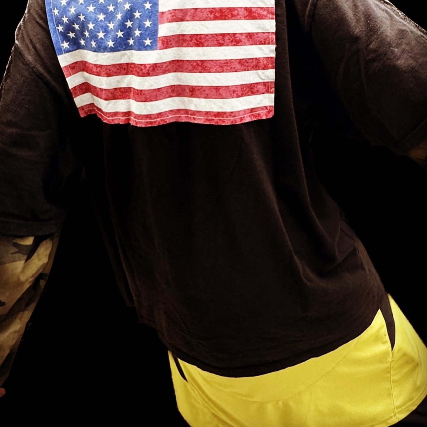 Project G/R Oversized Football Jersey Yellow, Project G/R Vintage Military Layered Sleeve Camo 착용 스타일 - 5