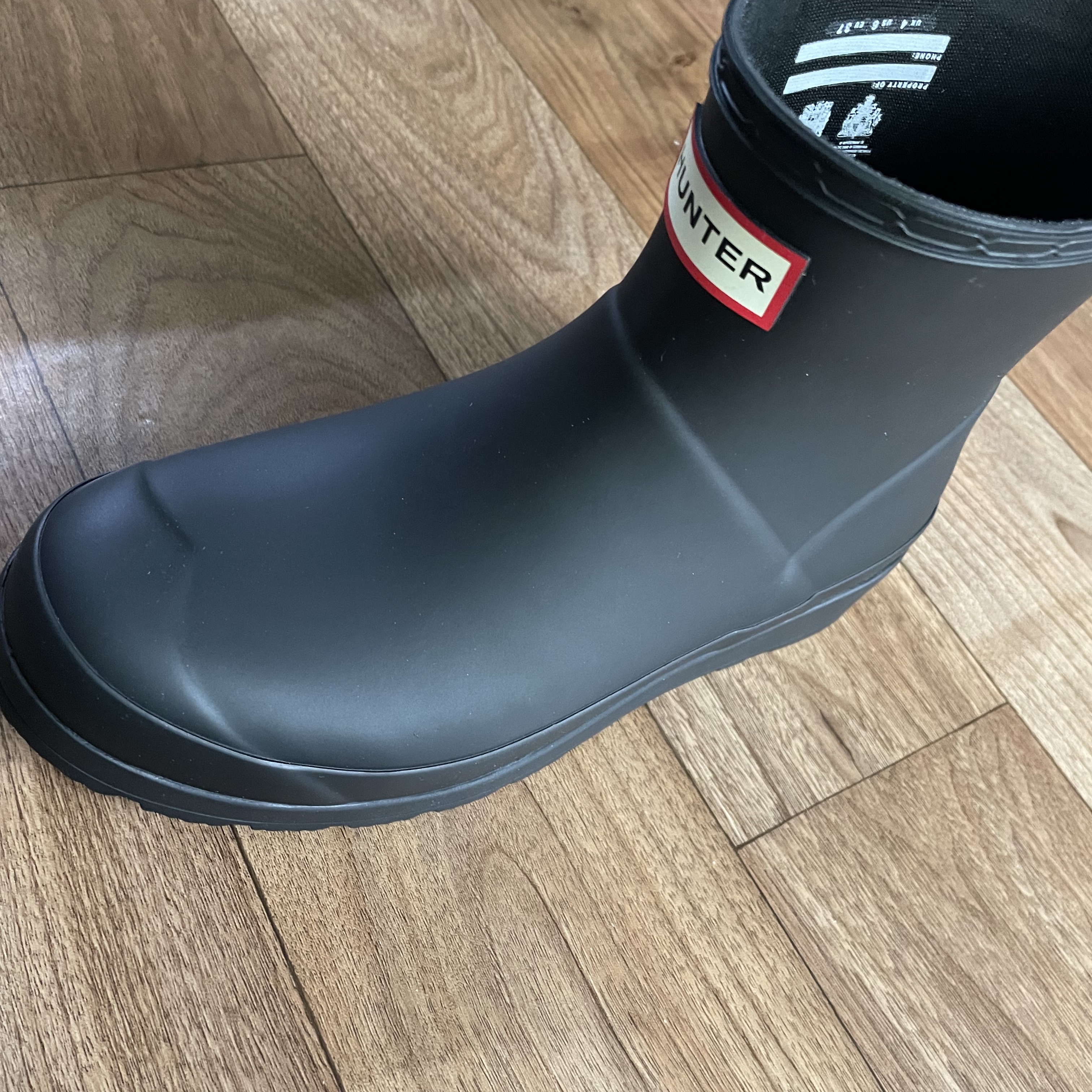 (W) Hunter Play Short Rain Boots Black 착용 스타일